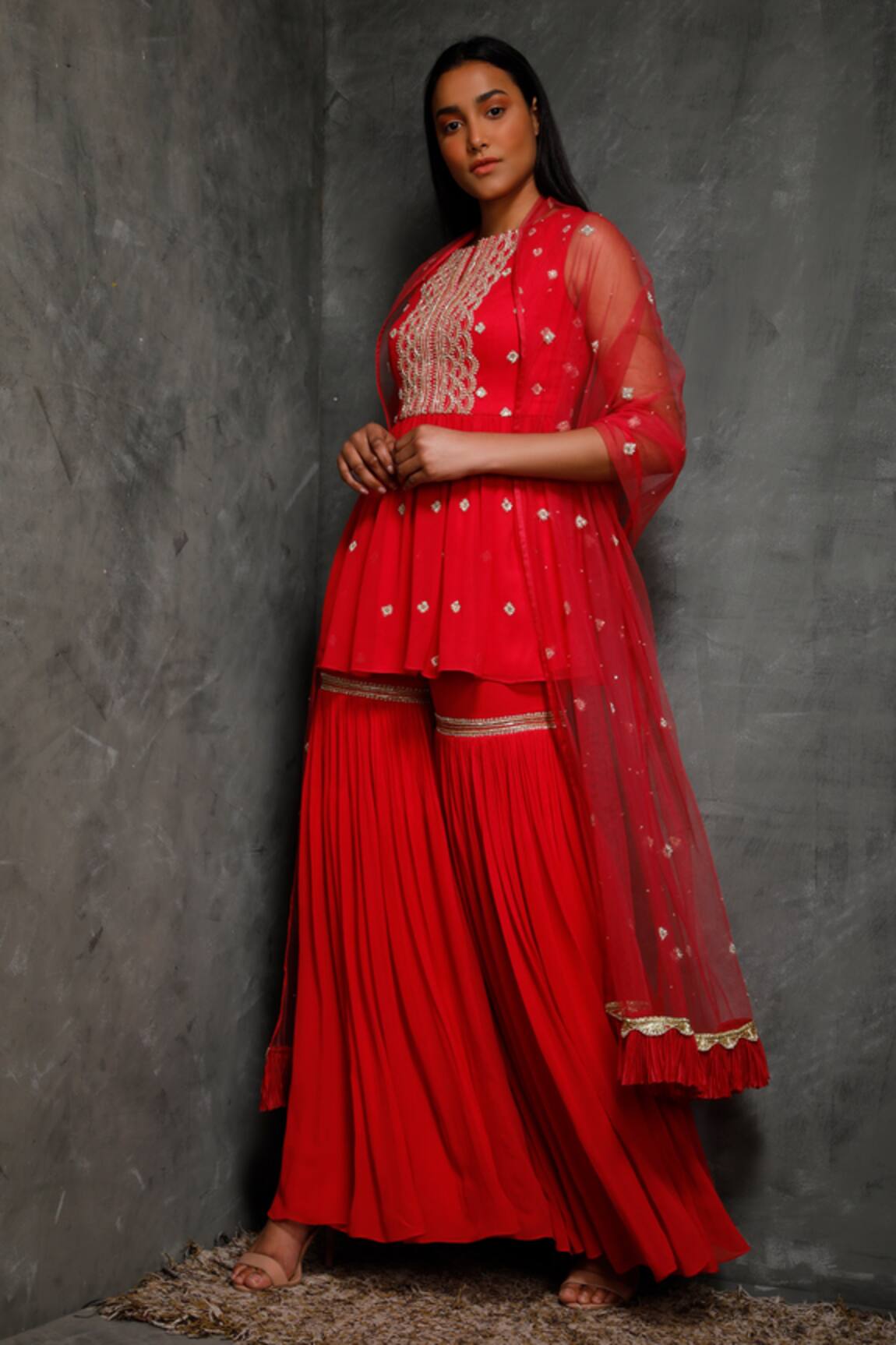 Seema Thukral Embroidered Kurta & Sharara Set 