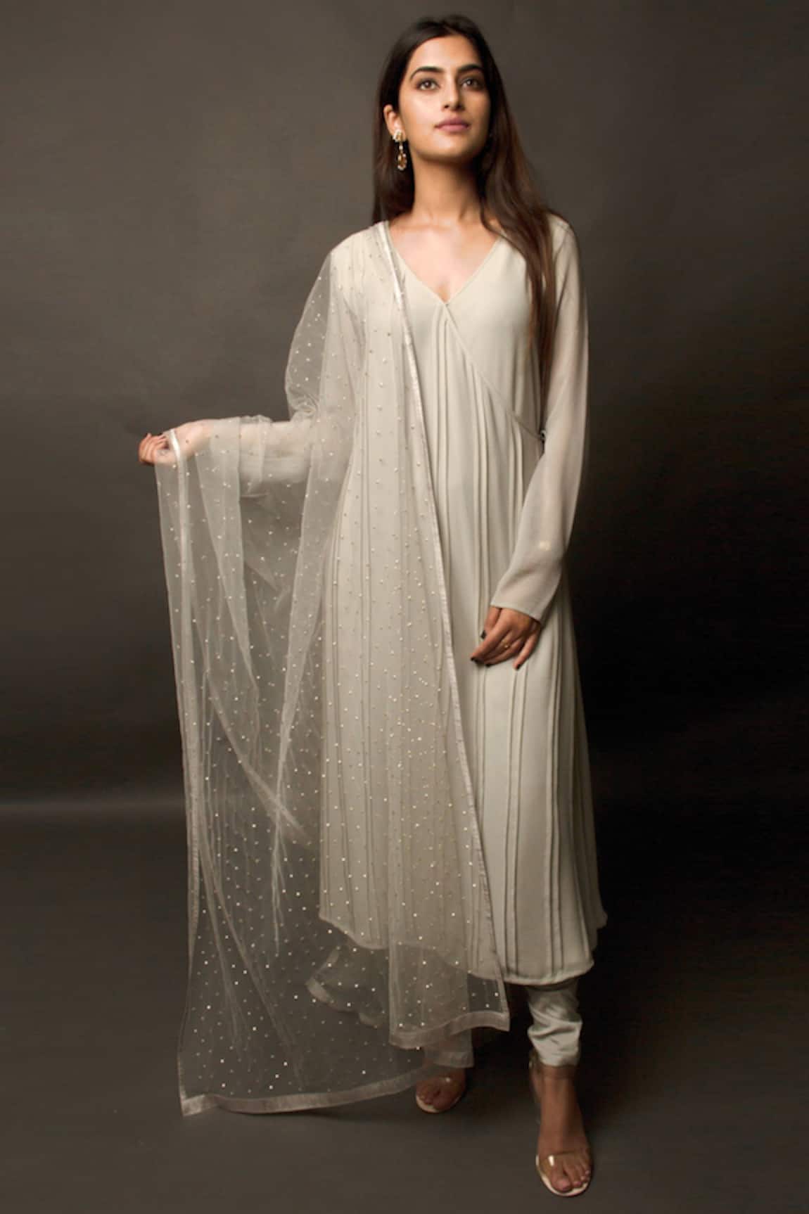 Jasmine Bains Pintuck Angarkha Kurta & Pant Set