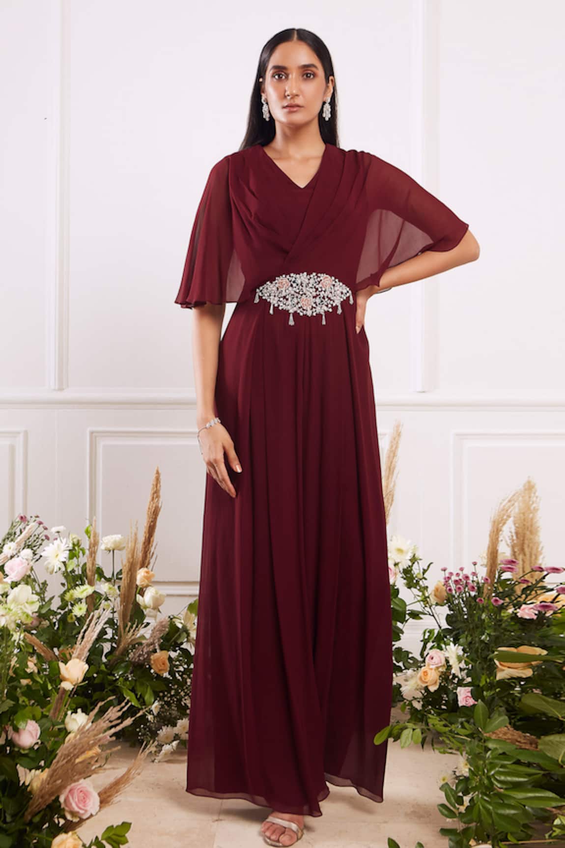 Seema Thukral Pleated Flared Jumpsuit 