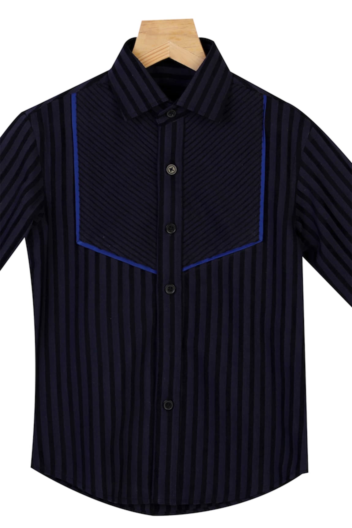 The Blue Morphology Vertical Stripes Collared Shirt 