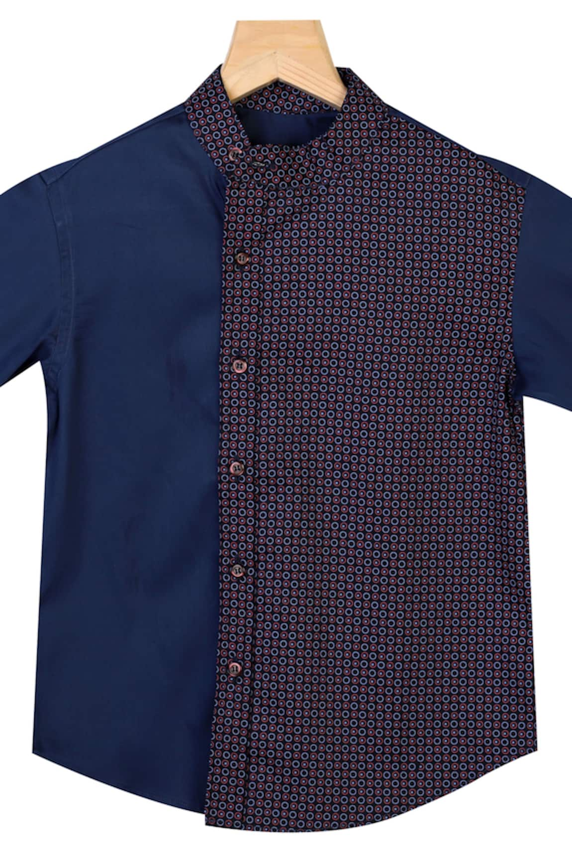 The Blue Morphology Printed Button Front Shirt 