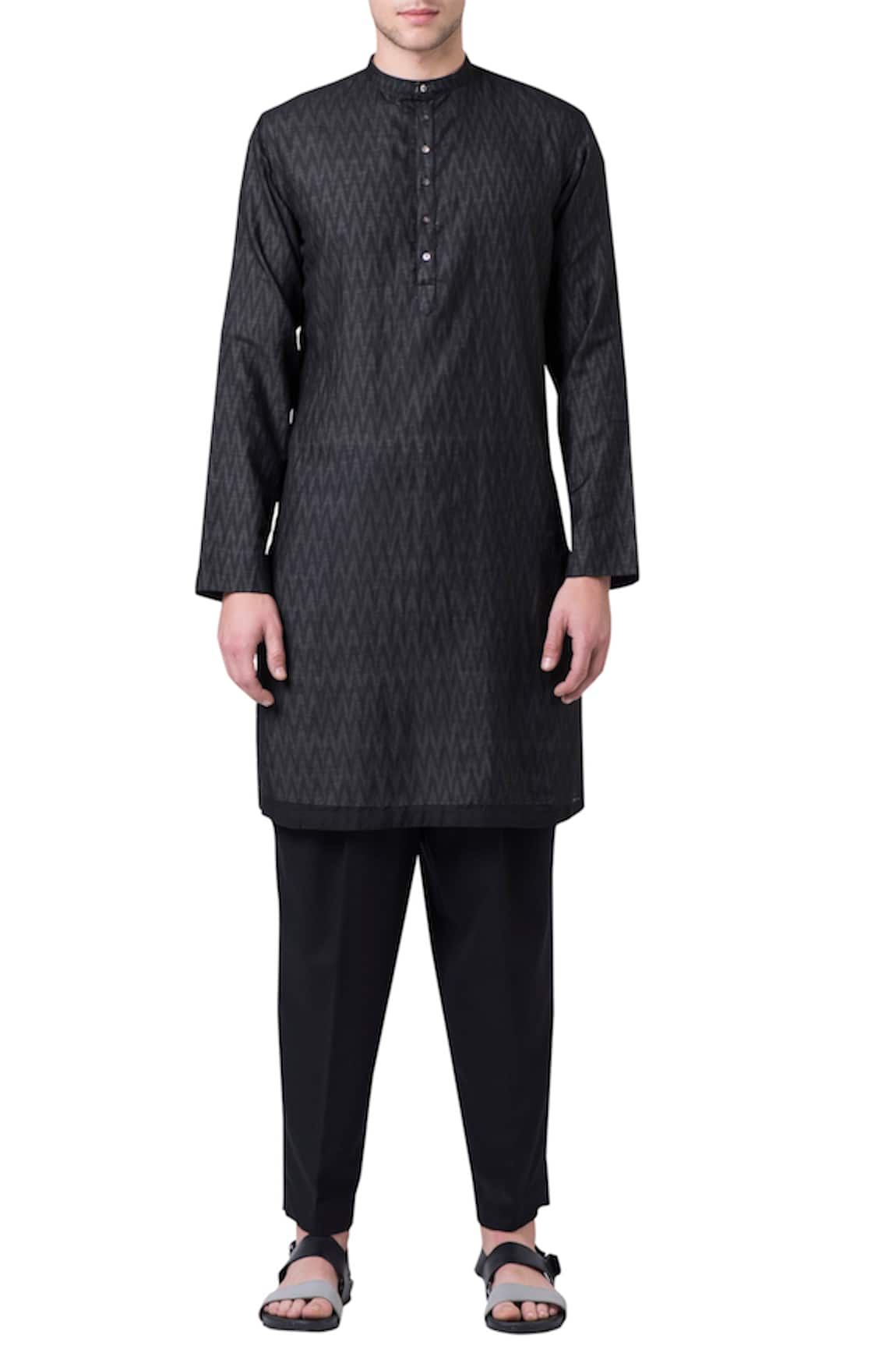 Suketdhir Cotton Silk Ikat Kurta