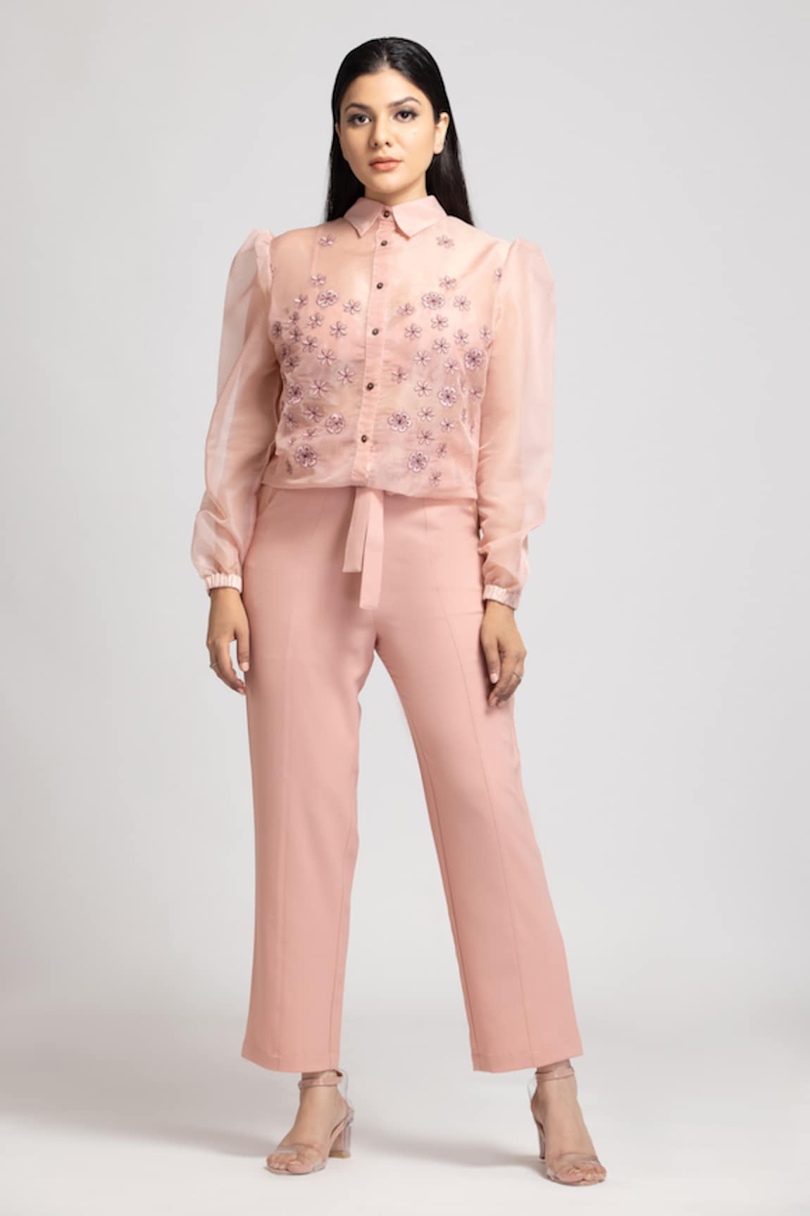 S & V Designs Organza Shirt & Pant Set