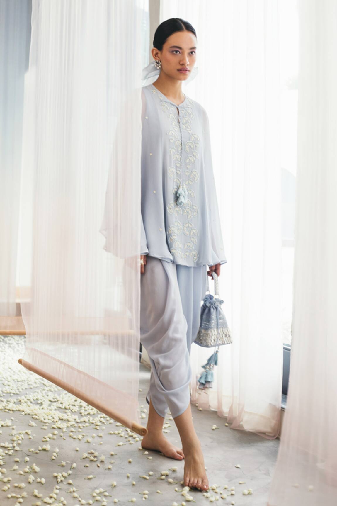 Madzin Silk Kurta & Dhoti Pant Set