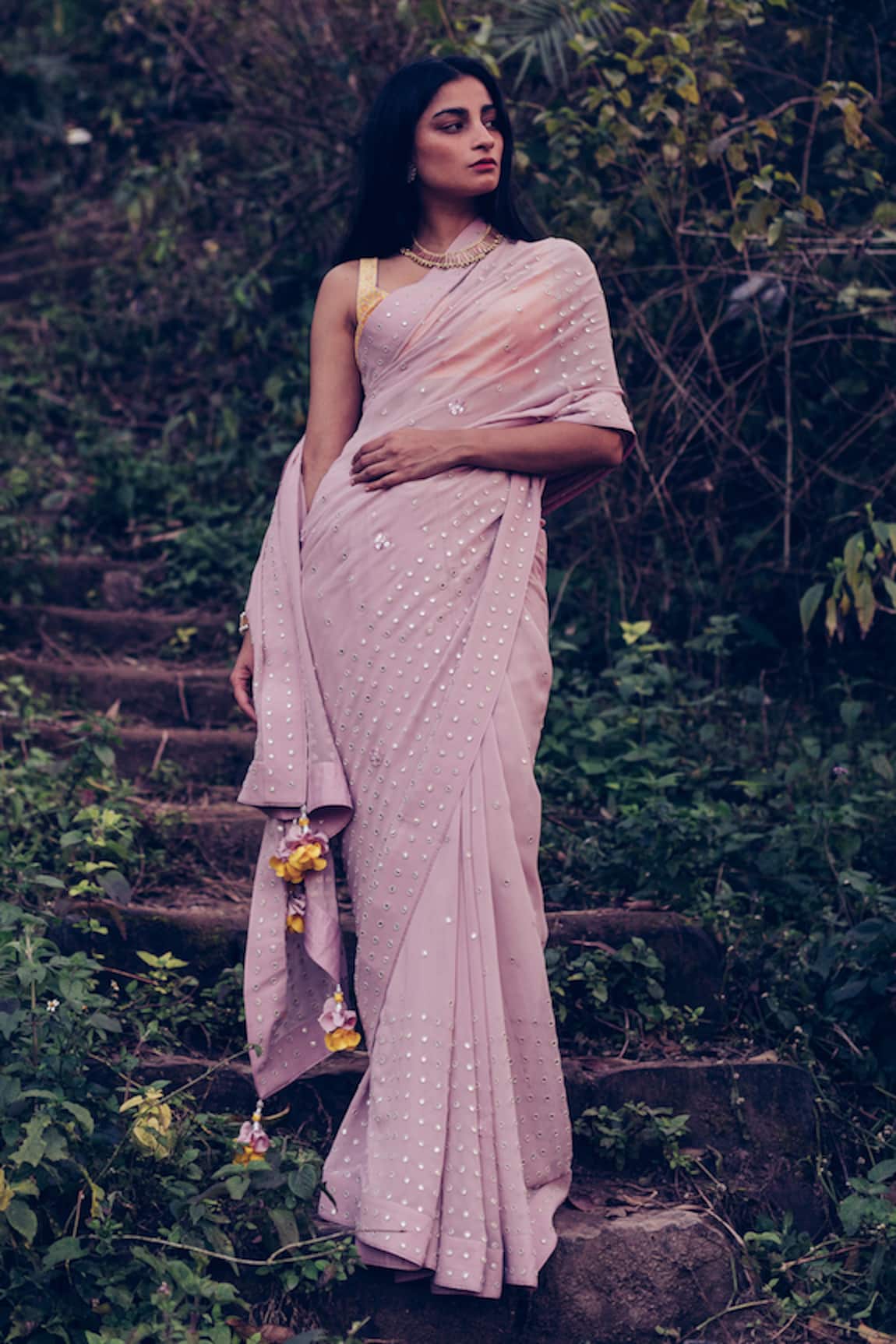 Madzin Hand Embroidered Saree with Blouse