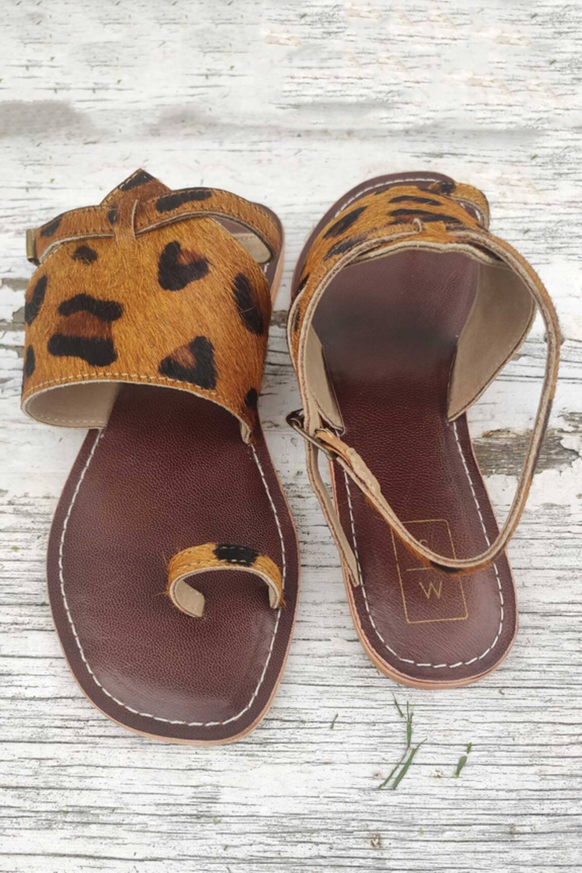 Animal print online sandals