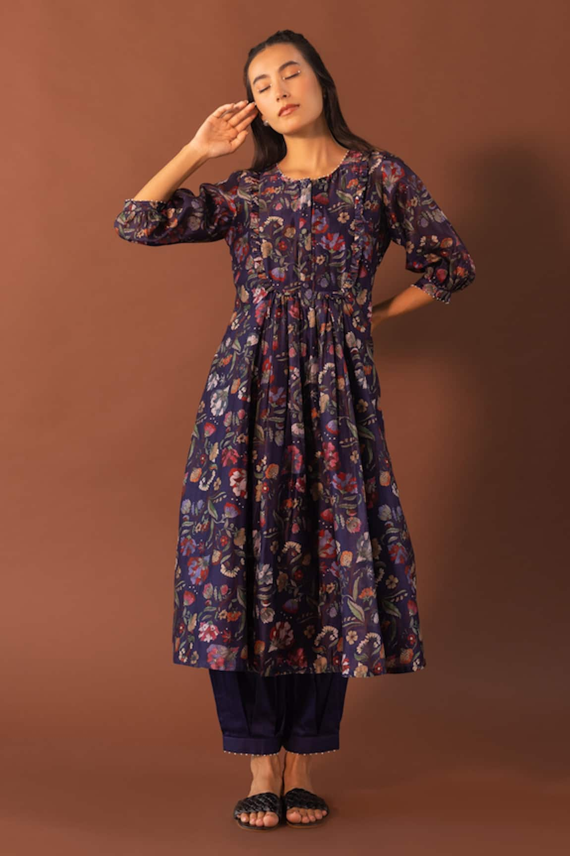 Khamaj India Sweven Floral Print Kurta & Pant Set