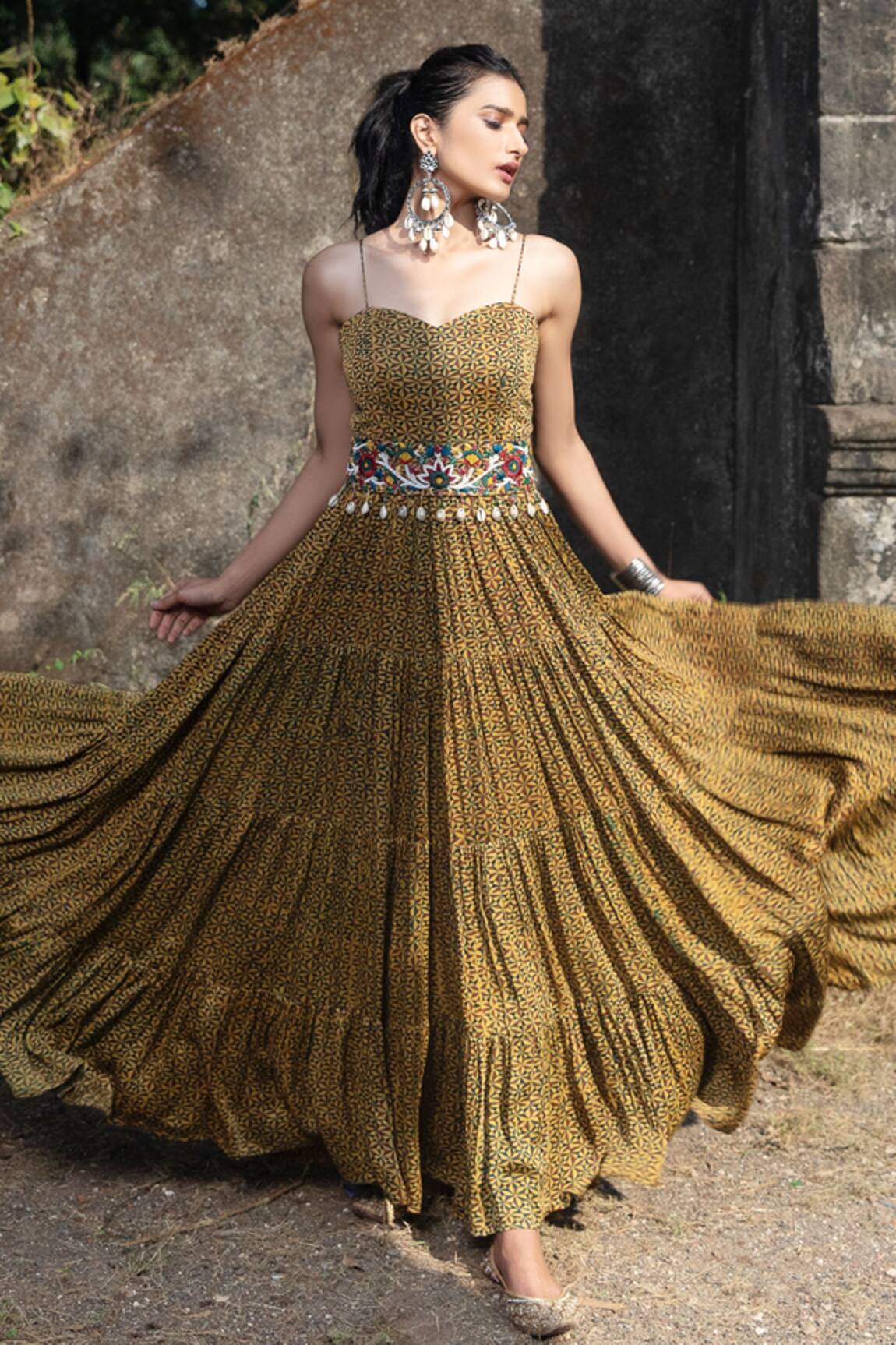 Nitara Dhanraj Label Printed Tiered Dress 