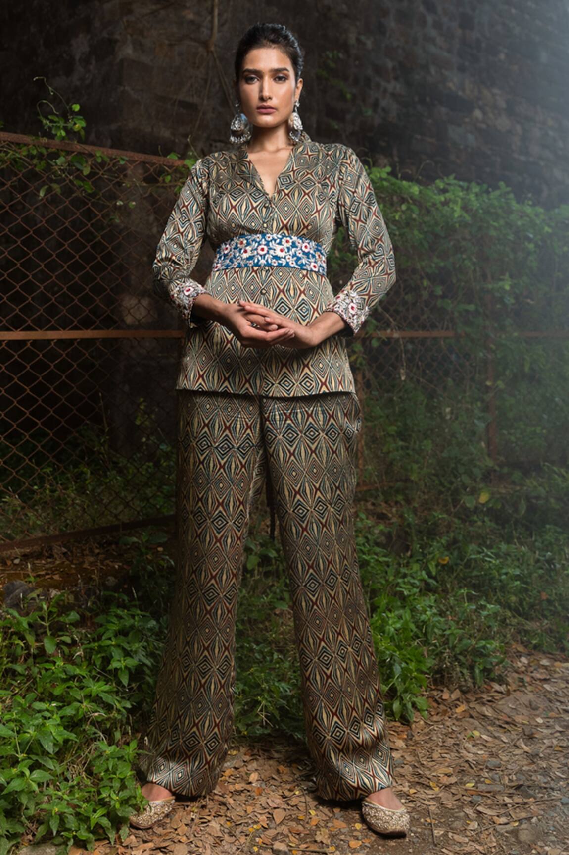 Nitara Dhanraj Label Printed Jacket & Pant Set 