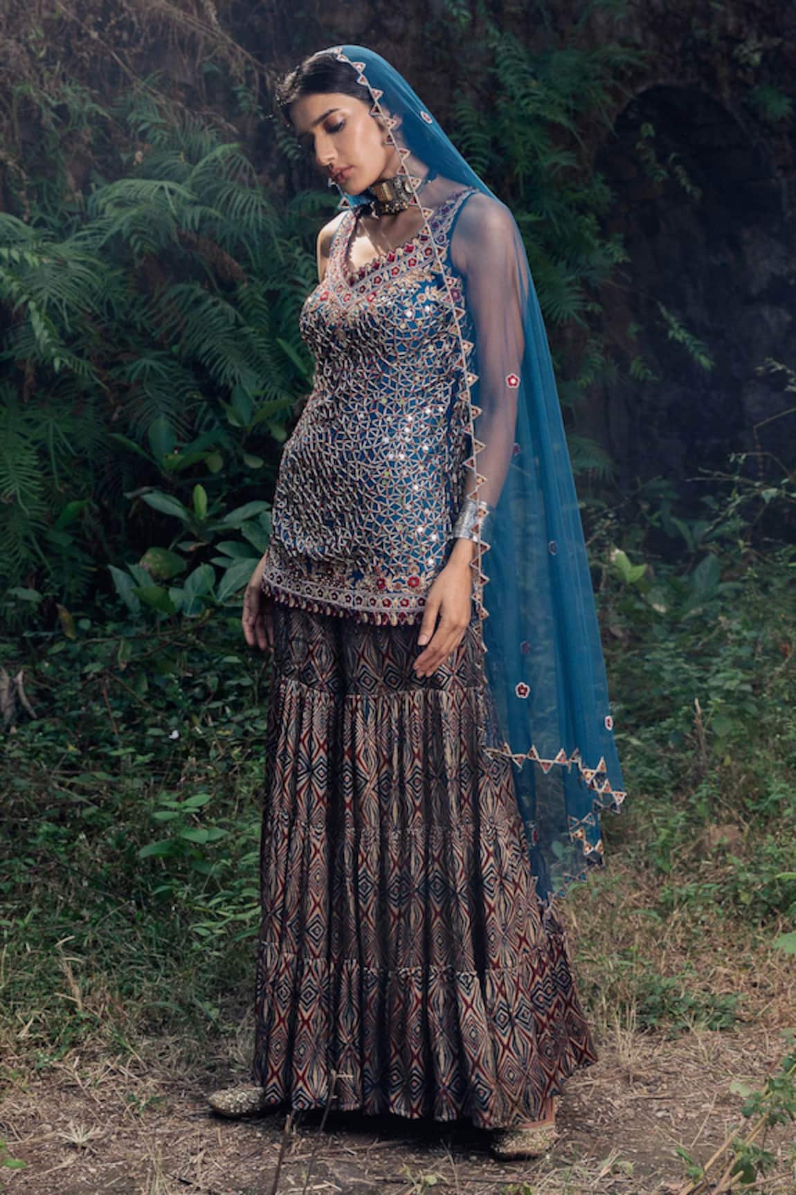 Nitara Dhanraj Label Printed Sharara Set 