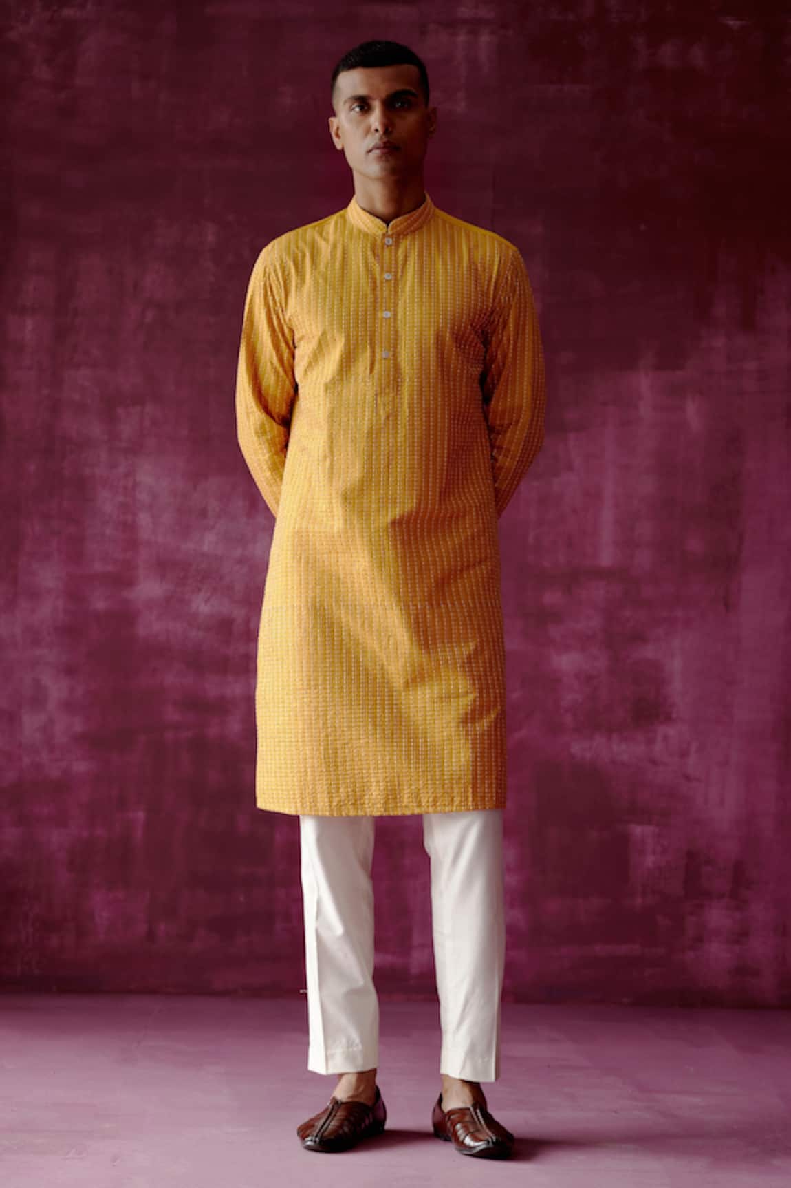 Pouli Pret Silk Thread Embroidered Kurta 