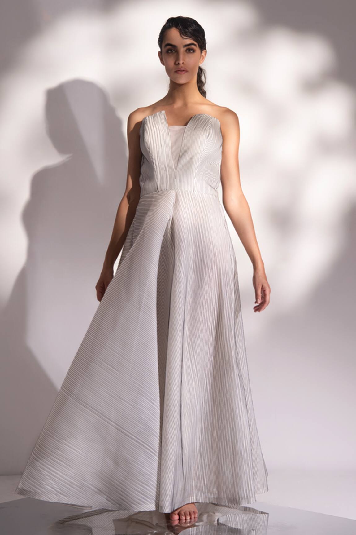 Tabeer India Organza 3D Flared Gown