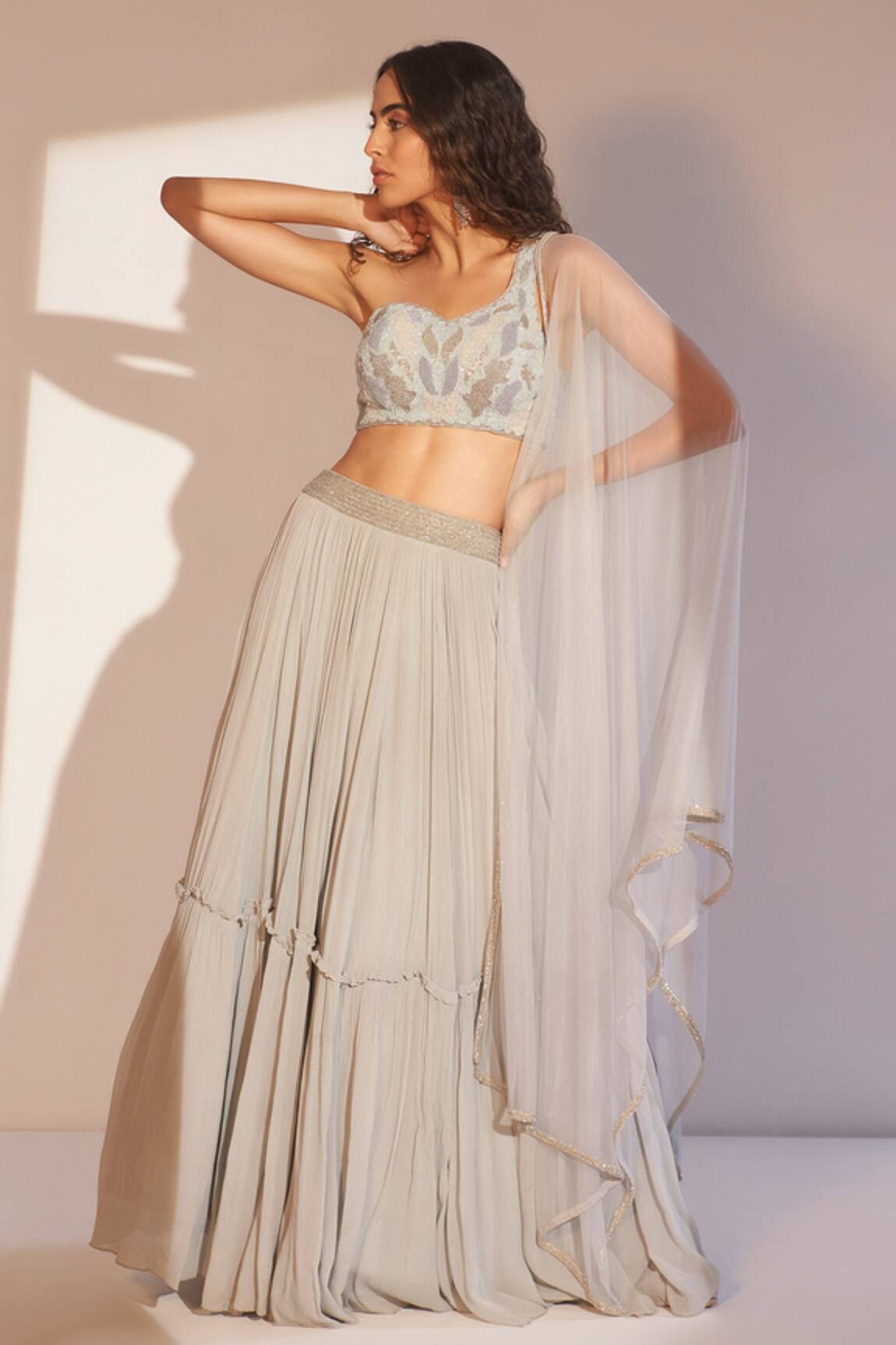 Tabeer India Tiered Lehenga Set