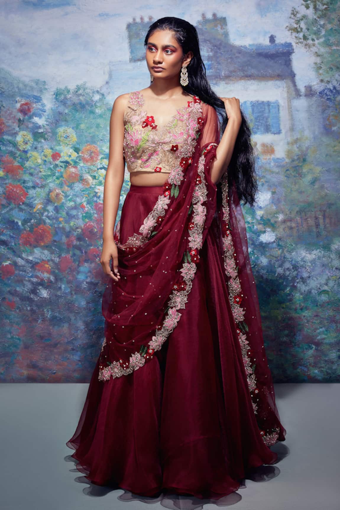 Taavare Embroidered Organza Bridal Lehenga Set 