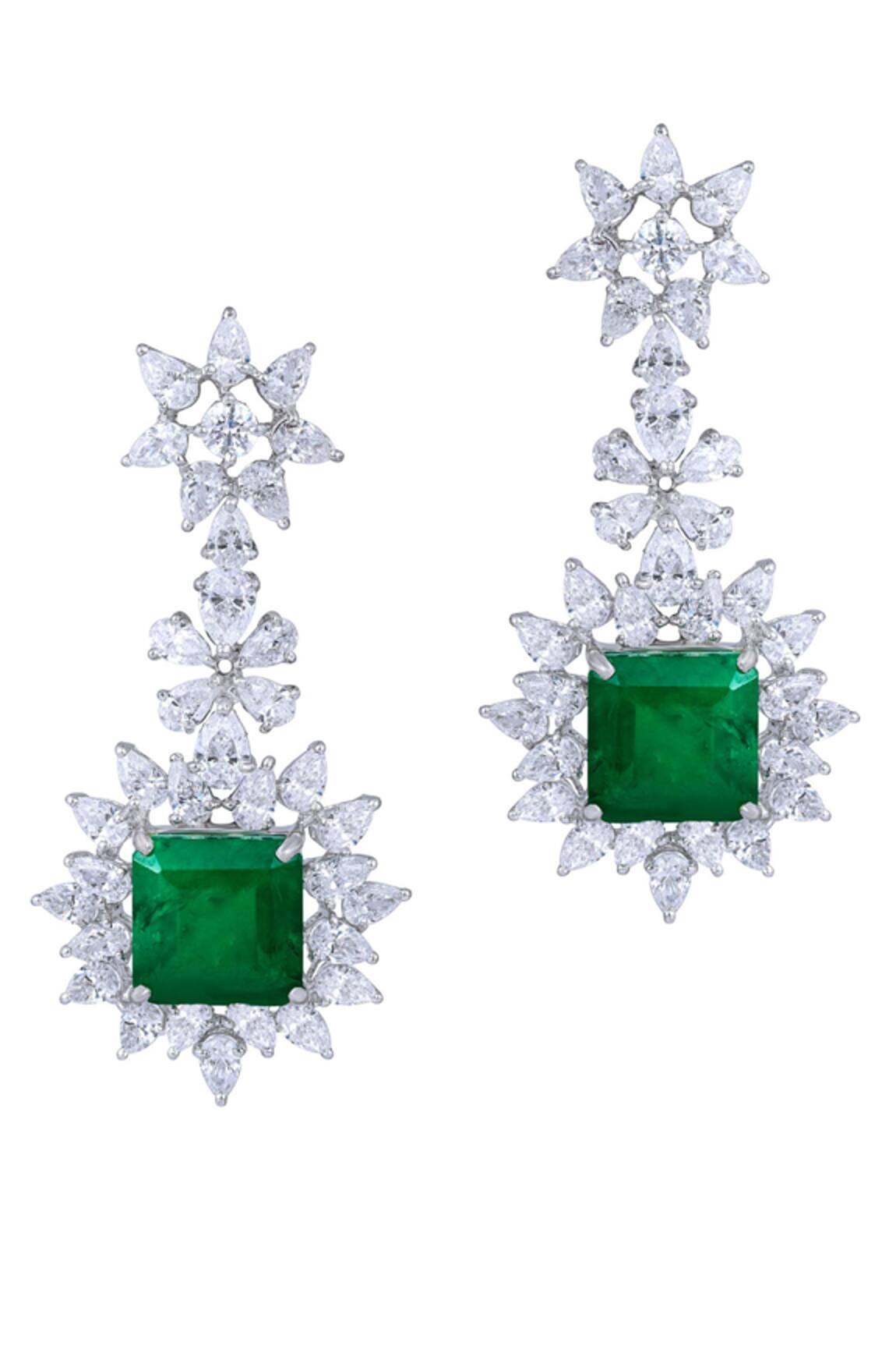 DIOSA PARIS JEWELLERY Floral Swarovski Zirconia Danglers 