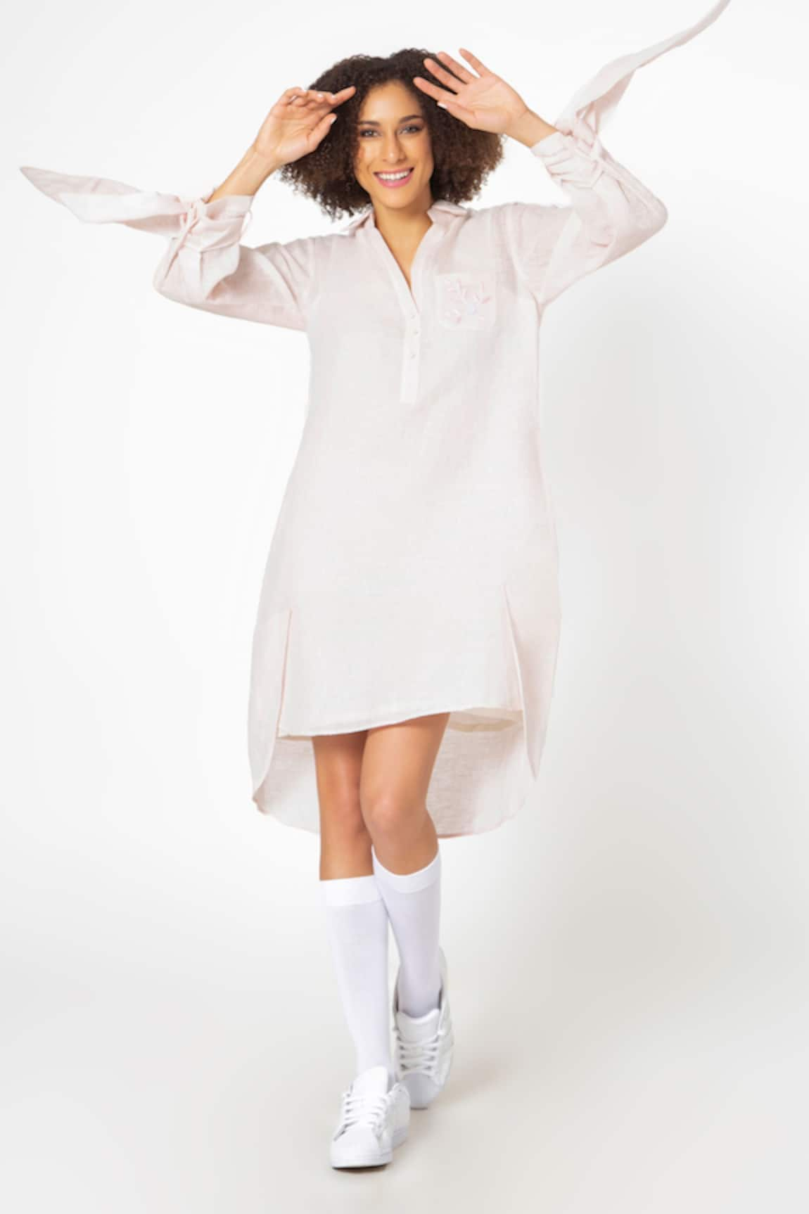 House of THL Helene Linen Shirt Collar Tunic