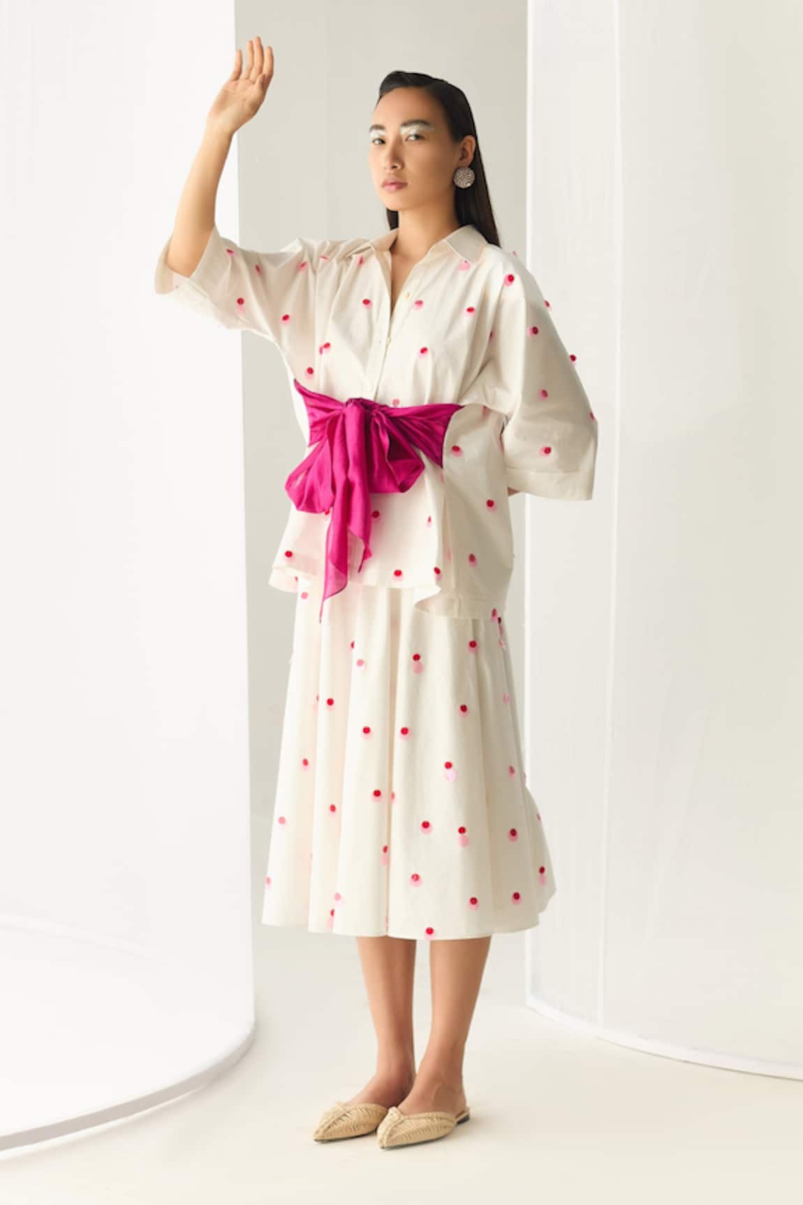 Twinkle Hanspal Polka Sequins Shirt & Skirt Set