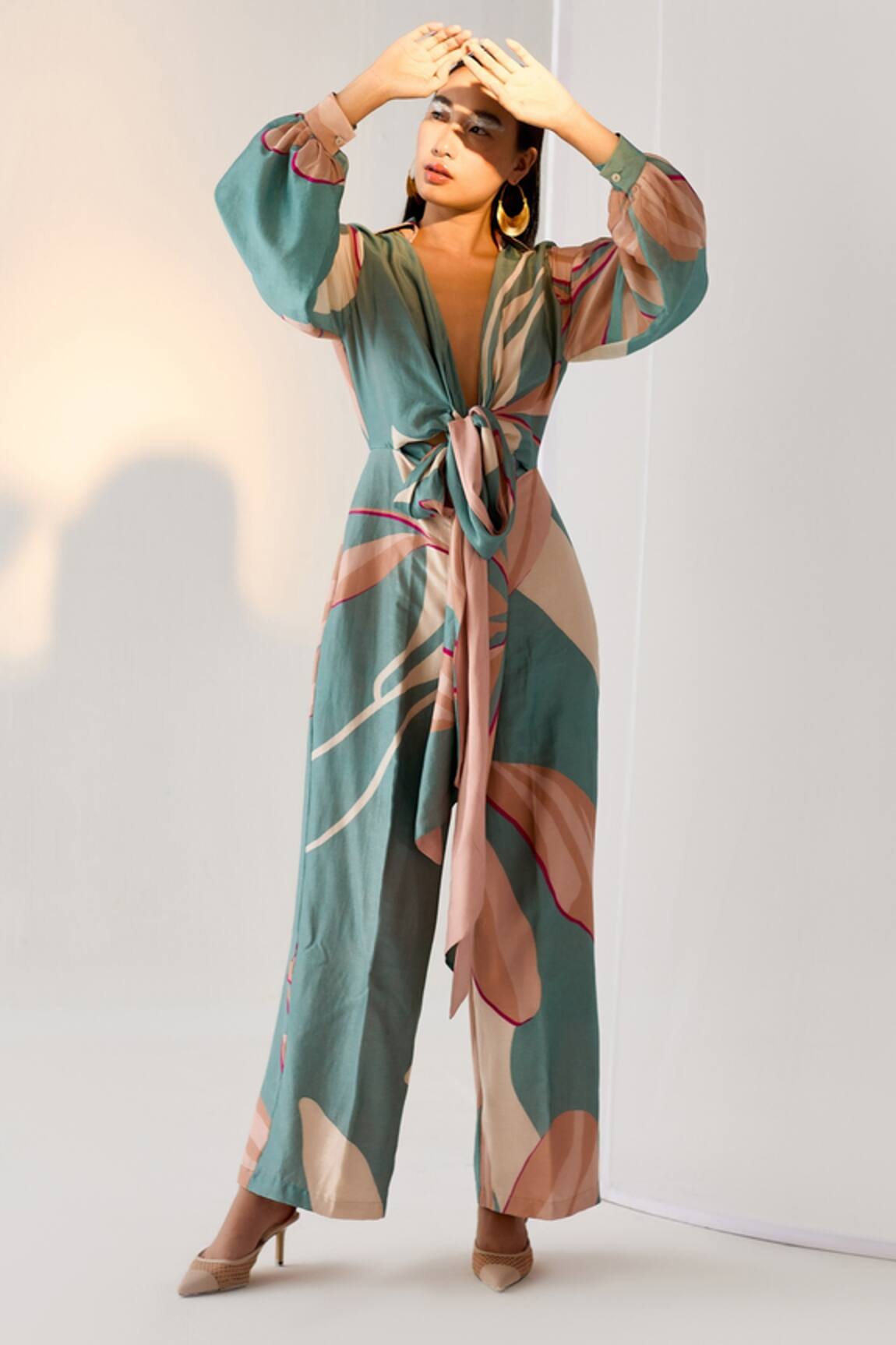 Twinkle Hanspal Printed Tie up Jumpsuit