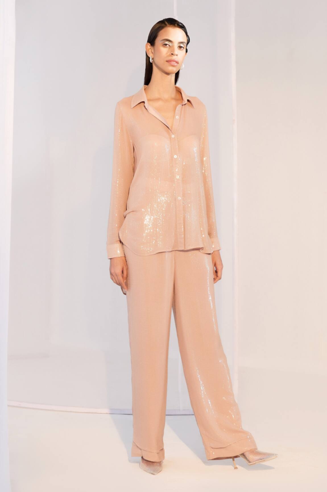 Twinkle Hanspal Sequin Work Shirt & Pant Set