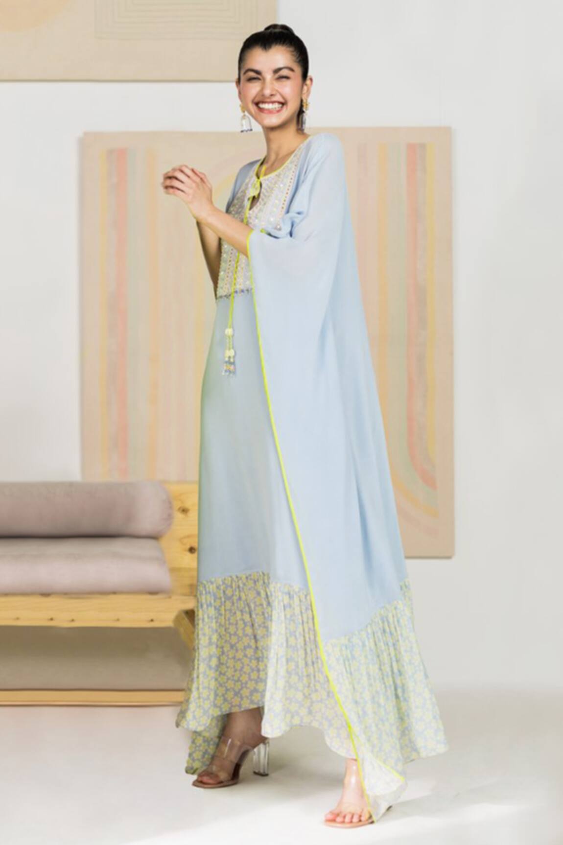 Madzin Printed Hem Kaftan 