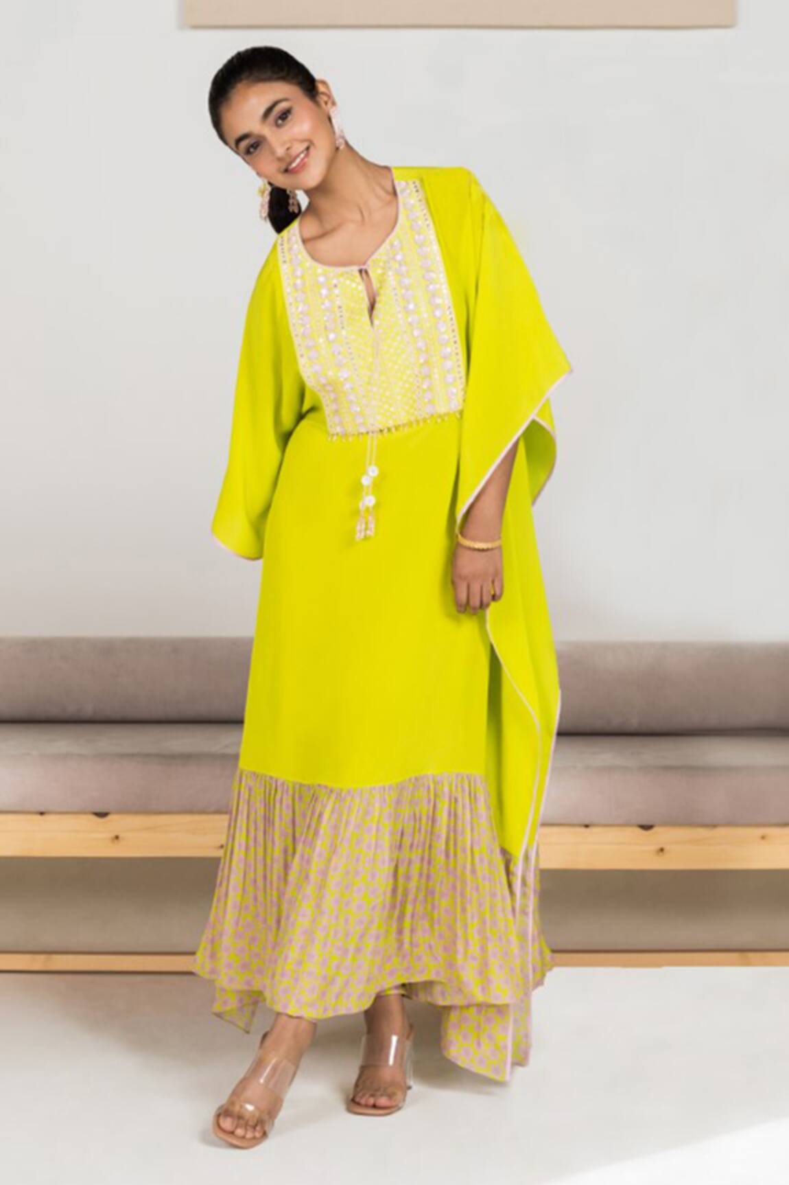 Madzin Printed Hem Kaftan 