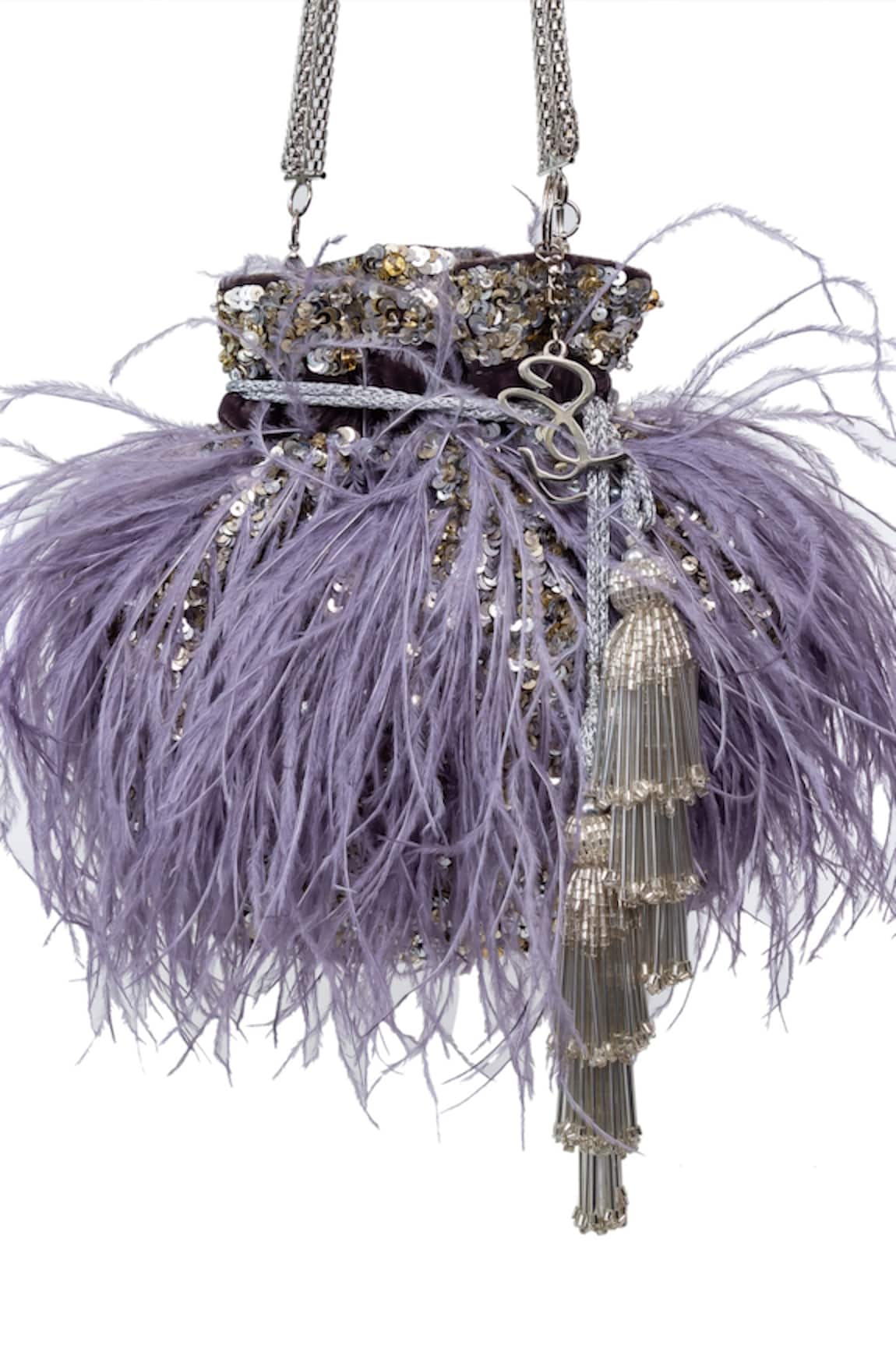 SG Collection By Sonia Gulrajani Tinkerbelle Velvet Embroidered Potli Bag 