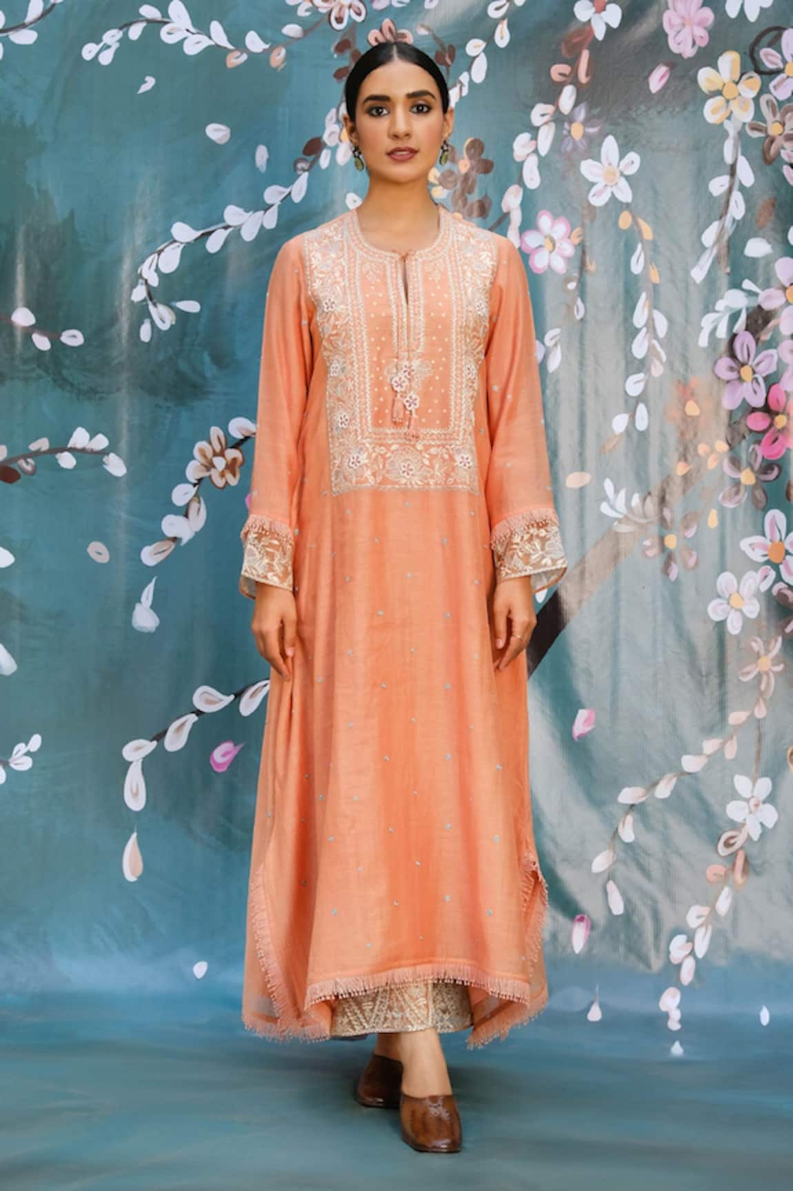 Label Niti Bothra Floral Embroidered Kurta & Palazzo Set 