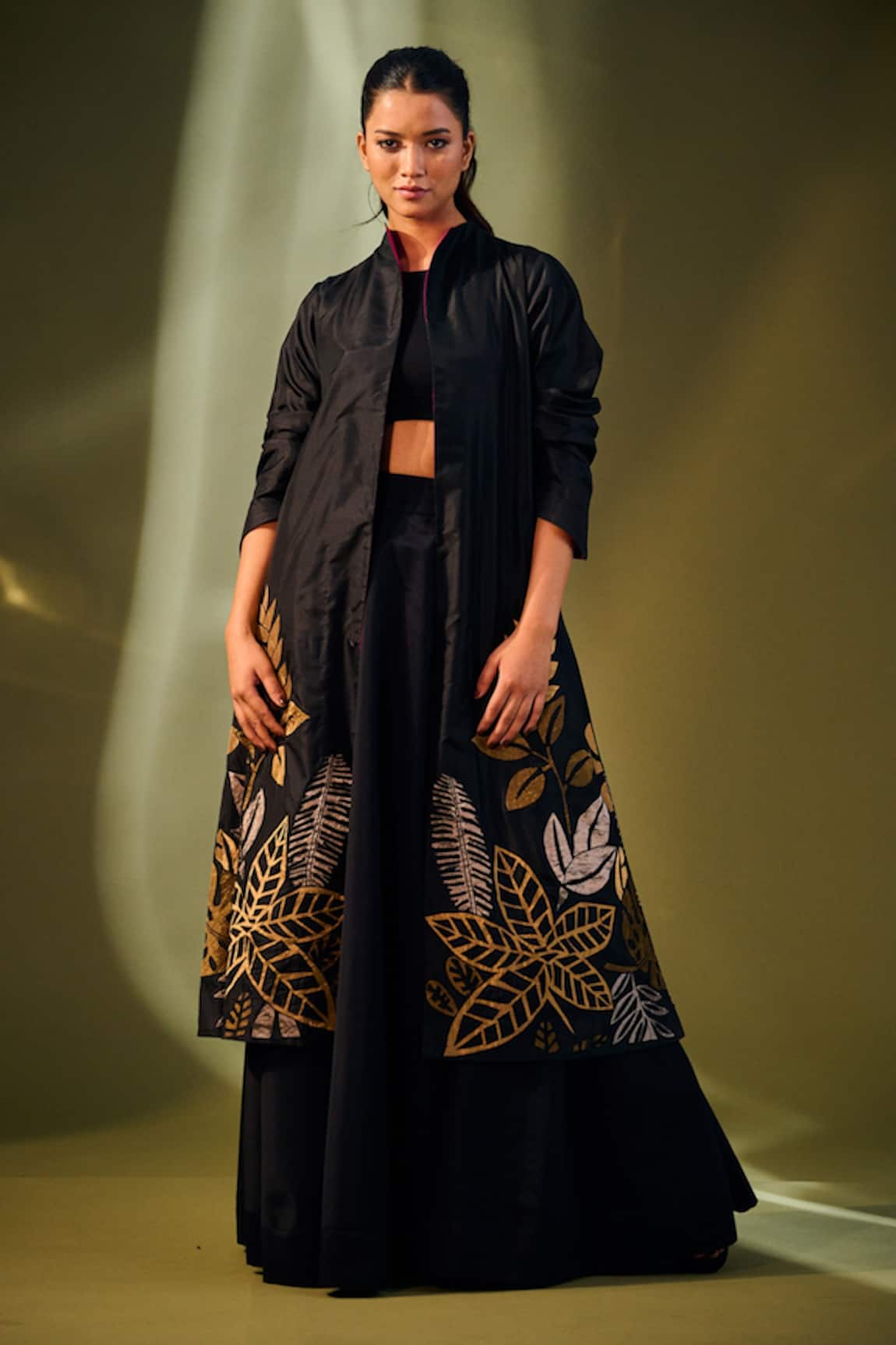 Taika By Poonam Bhagat Leaf Embroidered Jacket