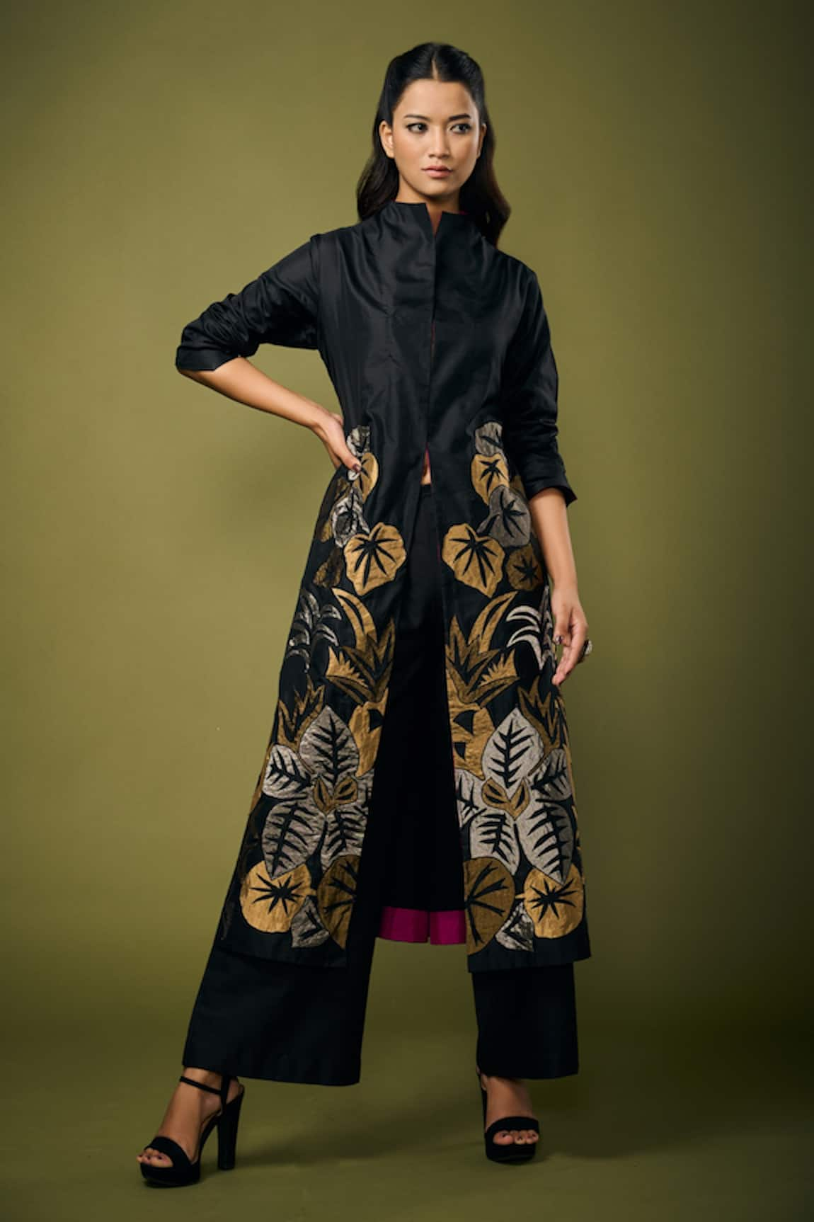 Ritu Kumar Coffee Brown & Orange Ethnic Print Quilted Longline Jacket Price  in India, Full Specifications & Offers | DTashion.com