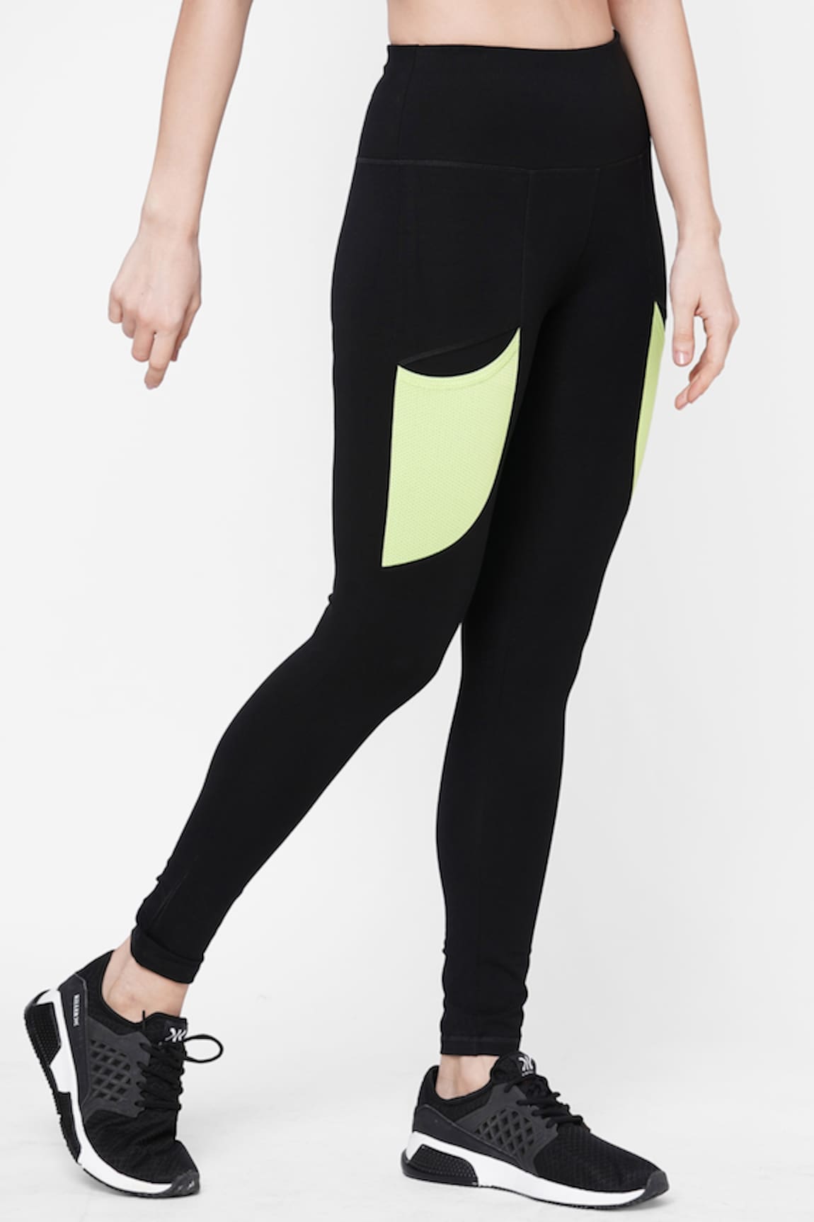 Buy Black Colorblock Leggings For Women by Tuna London - {Tuna Active}  Online at Aza Fashions.