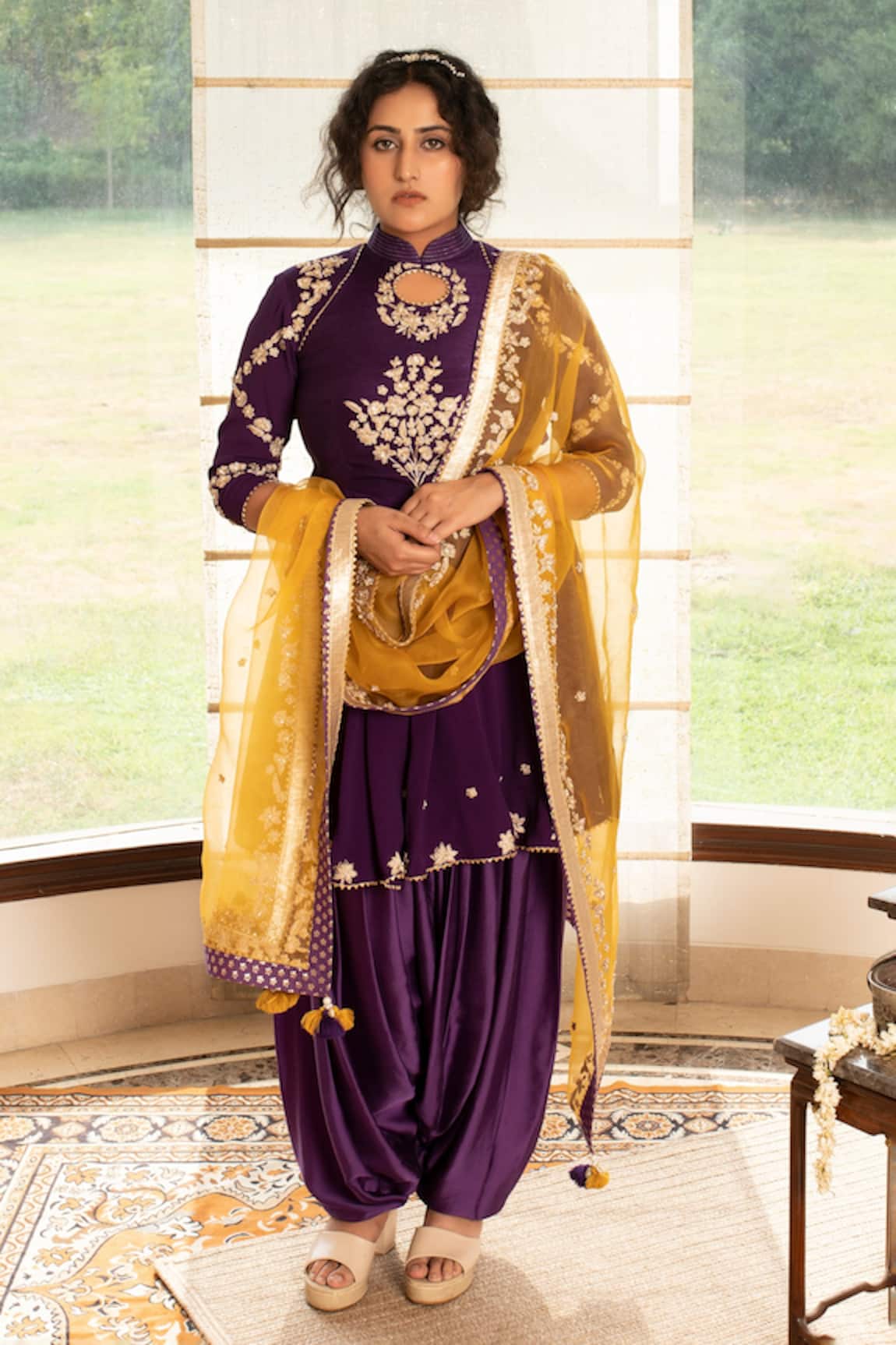 Tanu Malhotra Embroidered Kurta Dhoti Pant Set 