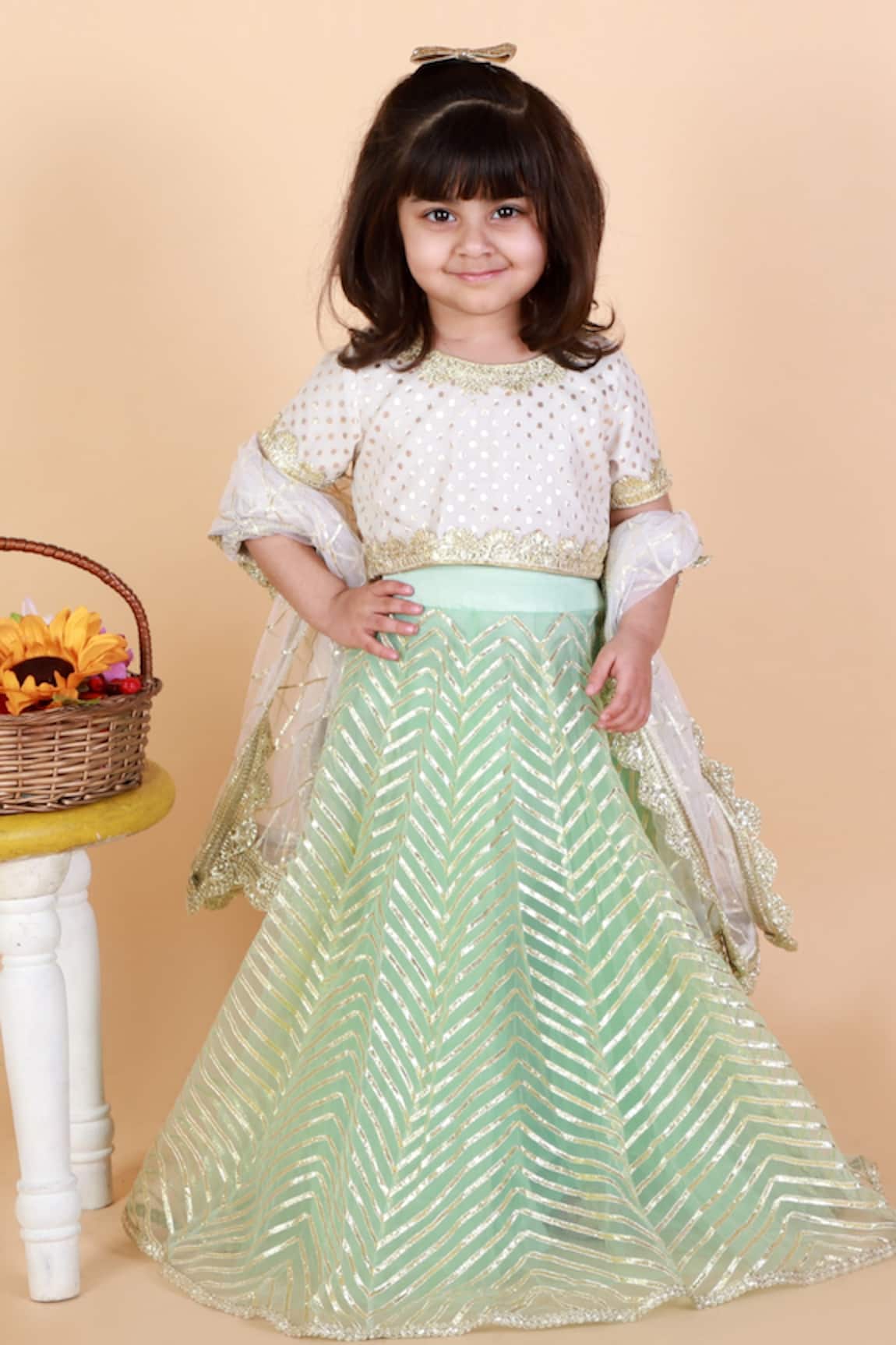 Tiny Pants Gota Patti Embroidered Lehenga Set