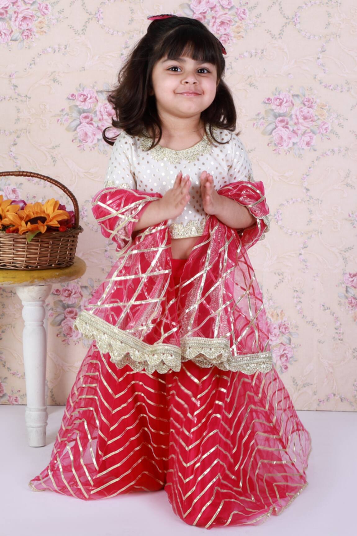 Tiny Pants Gota Patti Embroidered Lehenga Set