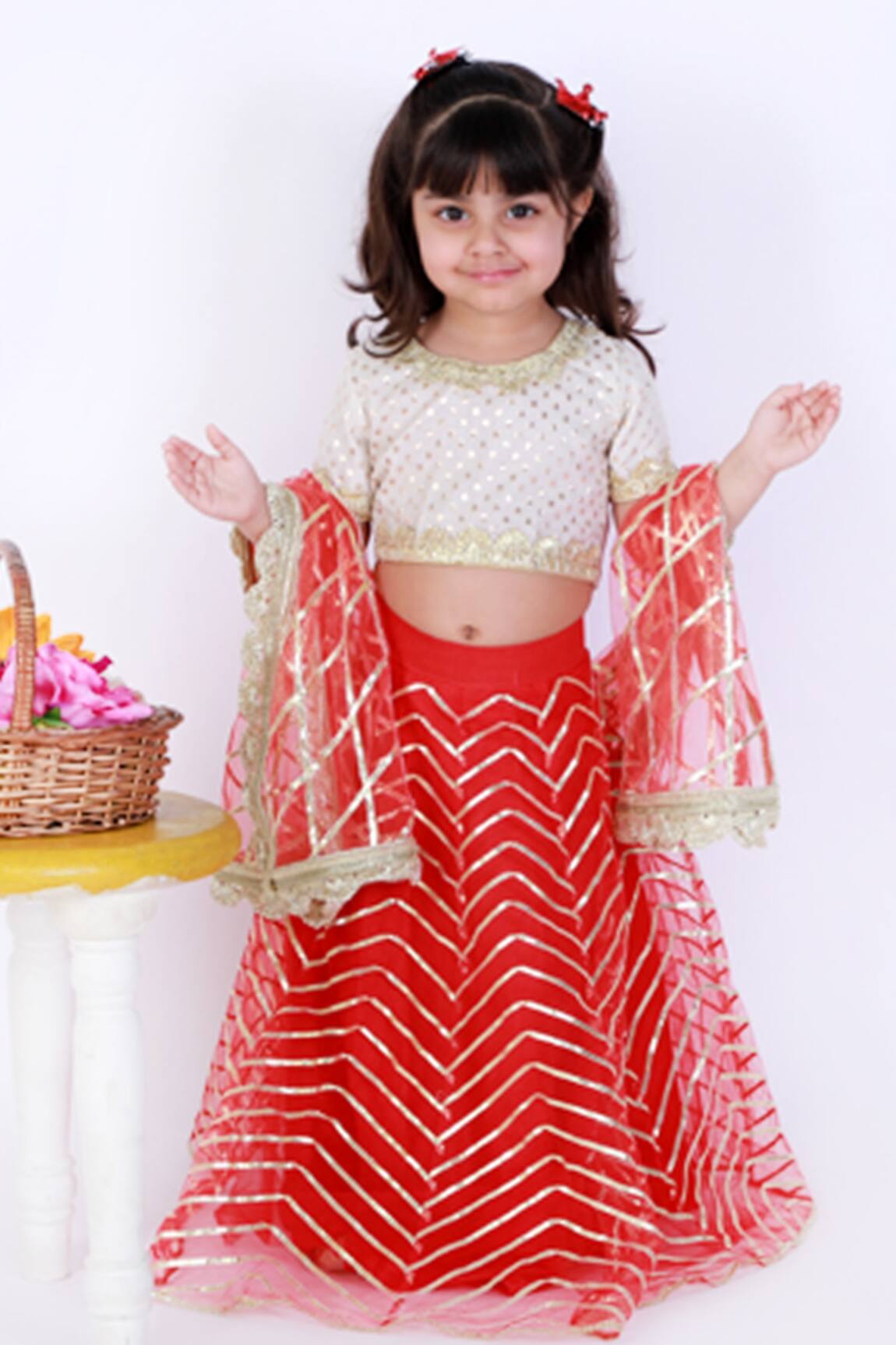 Tiny Pants Gota Patti Embroidered Lehenga Set