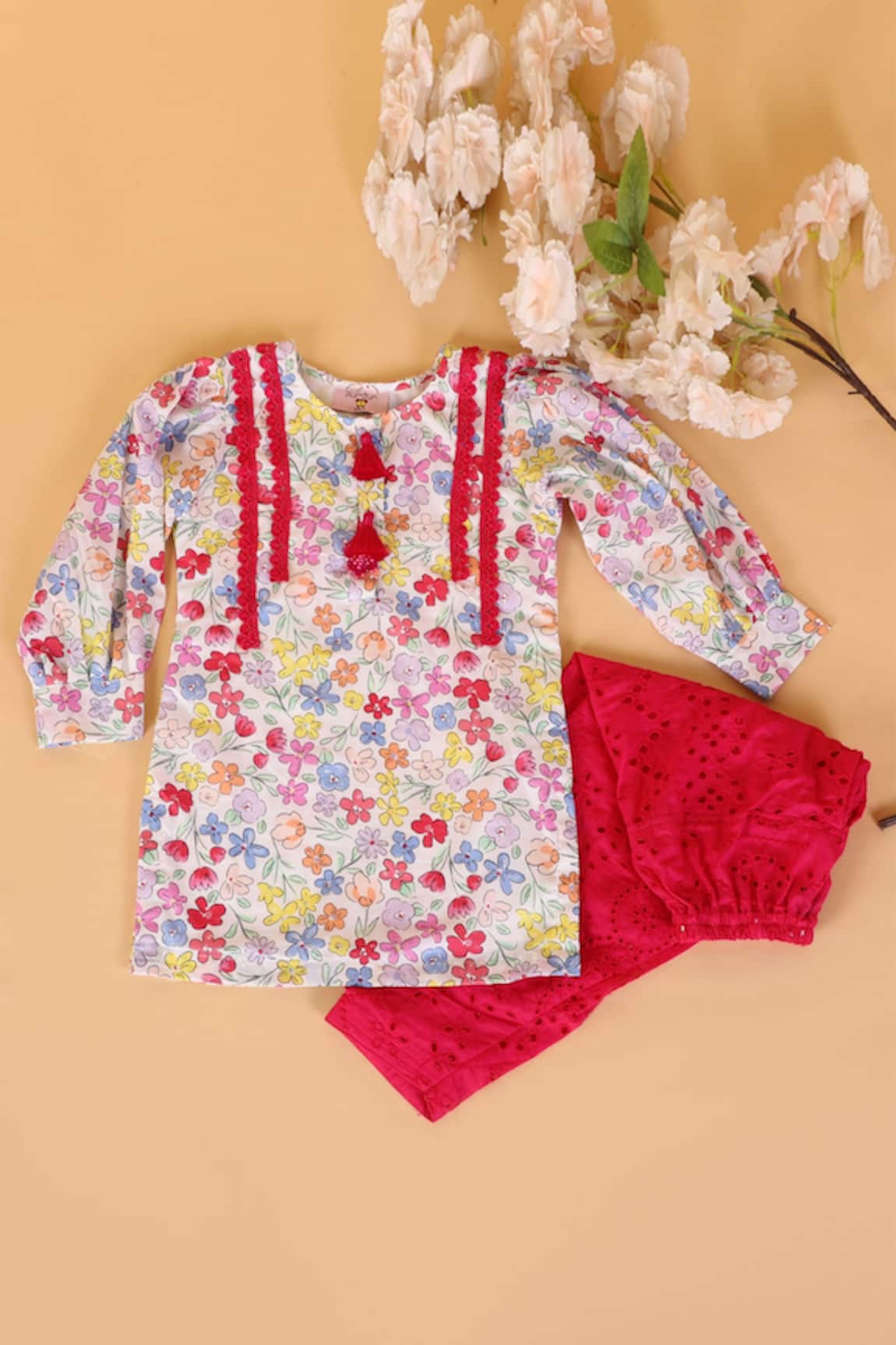 The Plum Bum Floral Print Kurta & Dhoti Pant Set 