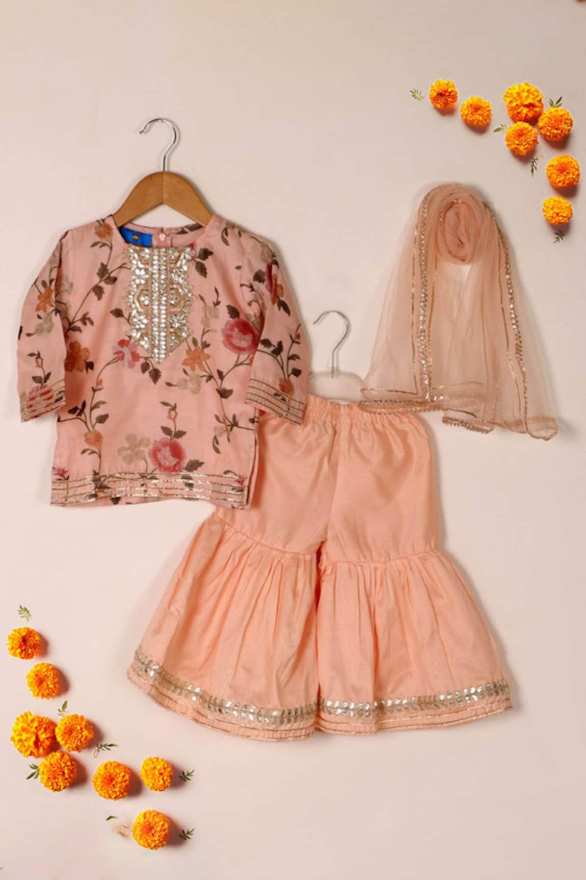 The Plum Bum Floral Print Kurta Sharara Set 