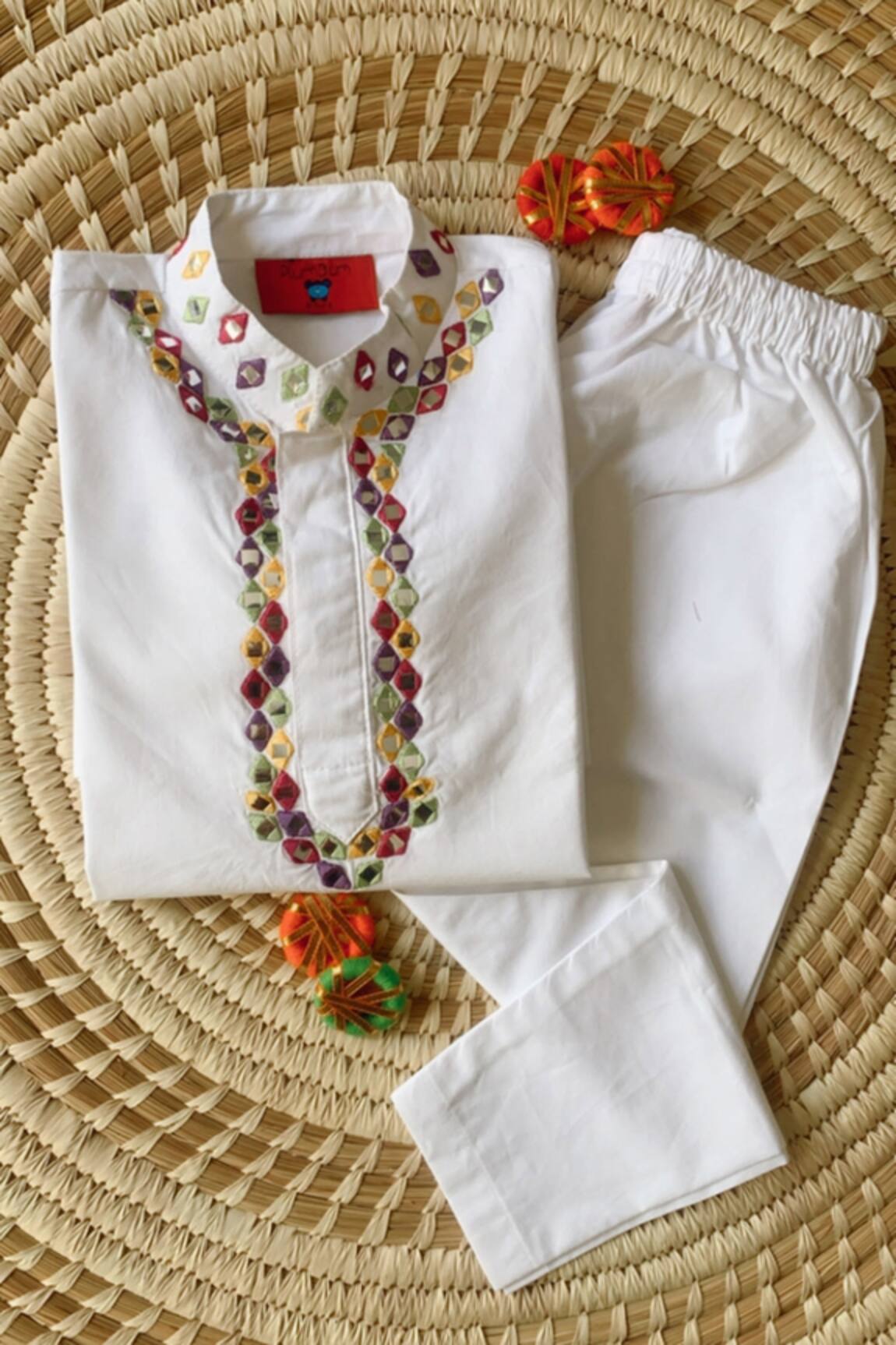 The Plum Bum Cotton Embroidered Kurta Set 