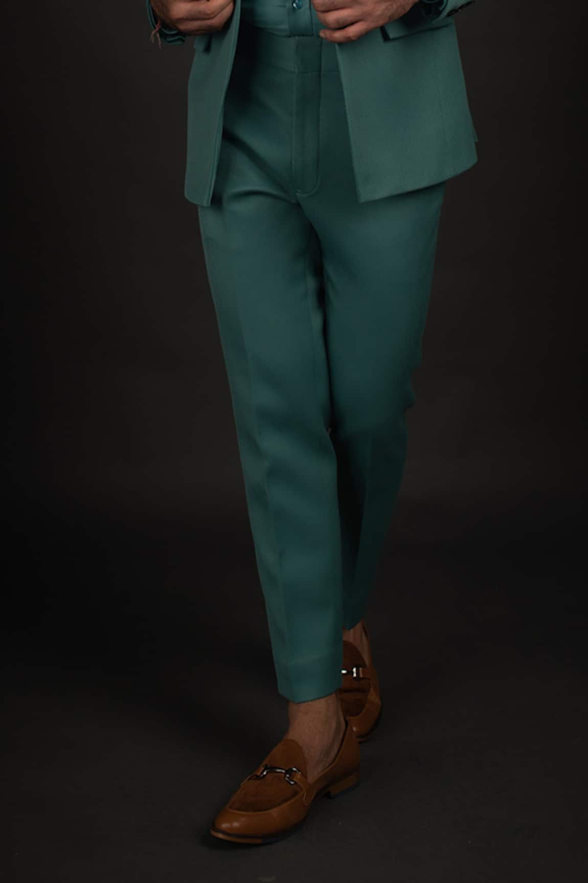 Buy Green Mid Rise Formal SuitSet Trousers for Men Online at Selected  Homme  133581604