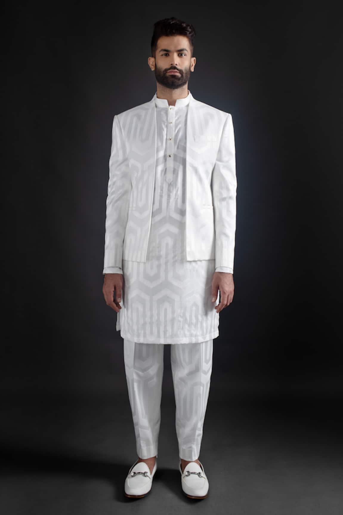 Prima Czar Jacquard Jacket & Kurta Set