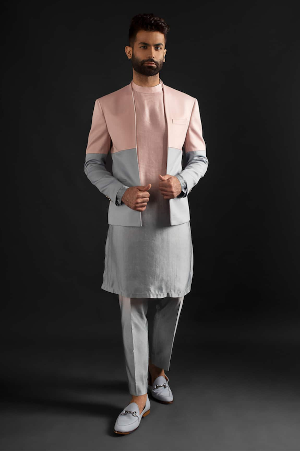 Prima Czar Colorblock Jacket & Kurta Set