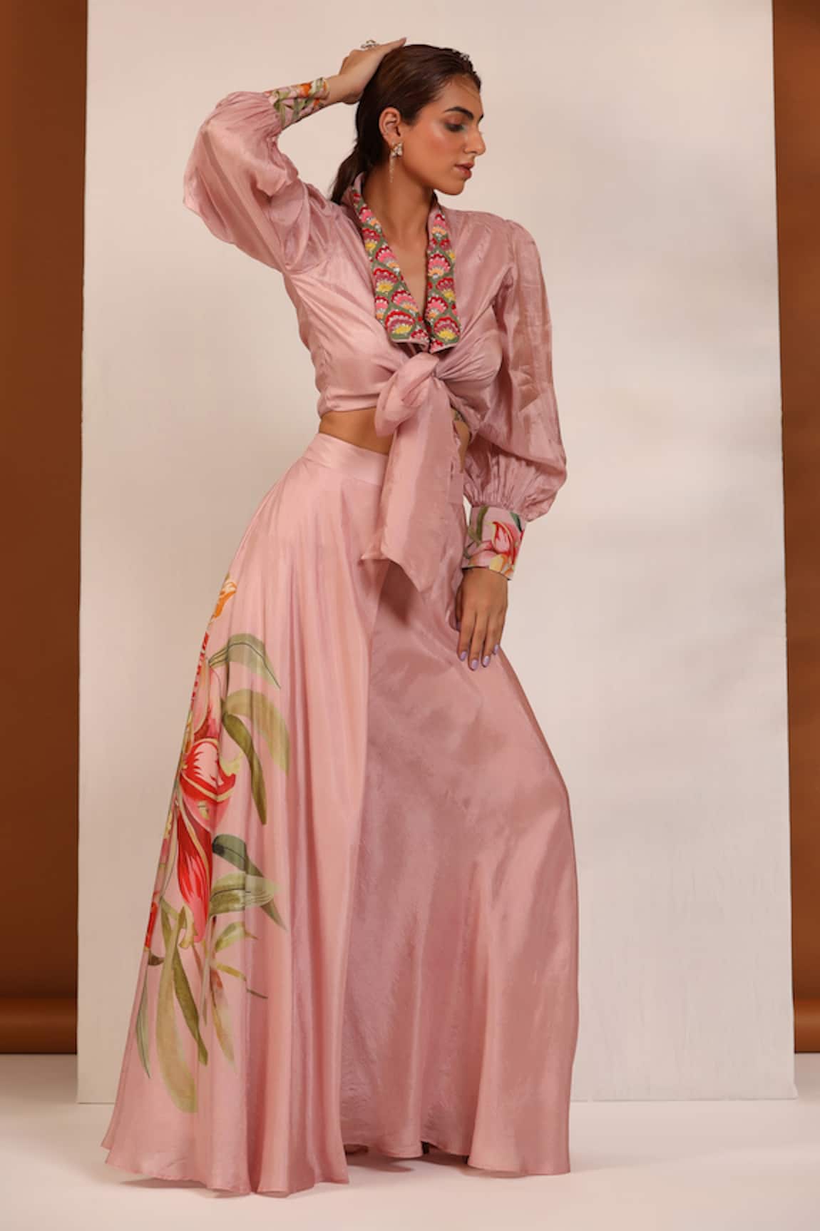 Koashee By Shubitaa Puffed Sleeve Top & Sharara Set 