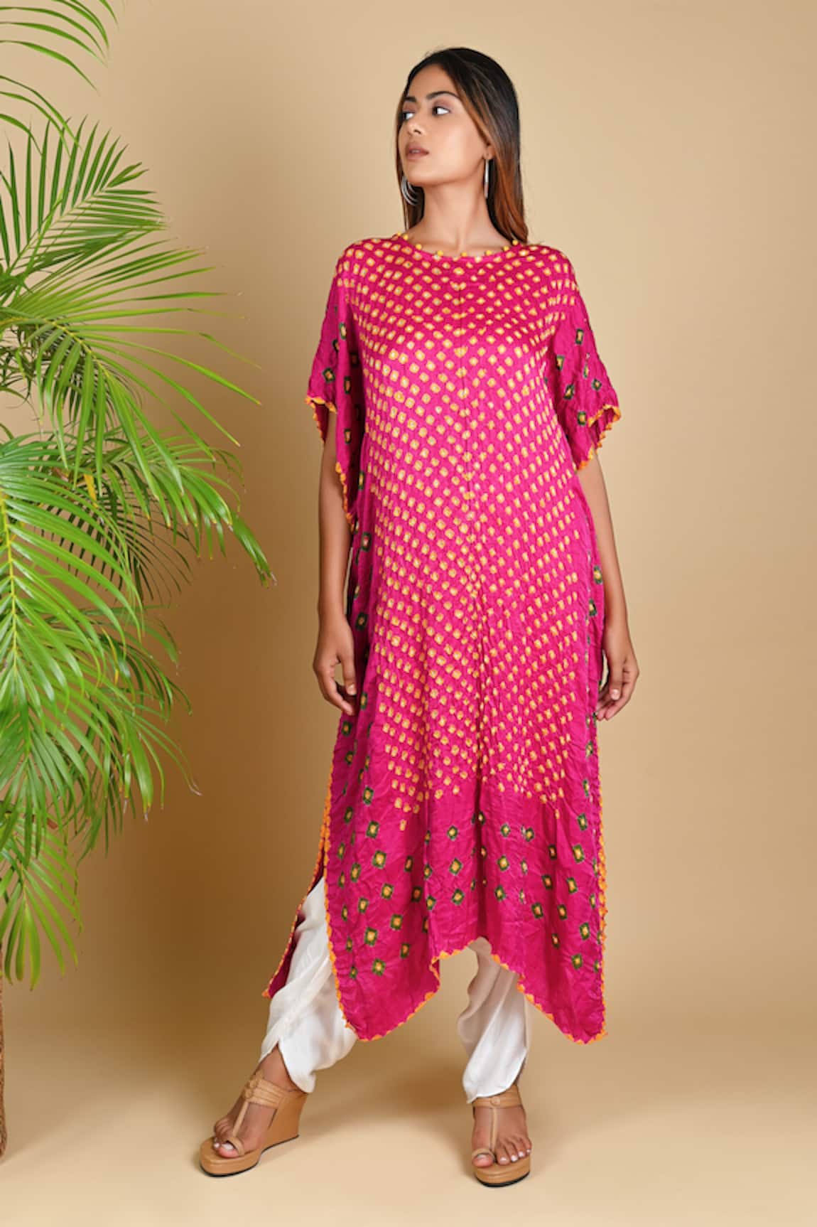 Dyelogue Gajji Silk Bandhani Kurta 