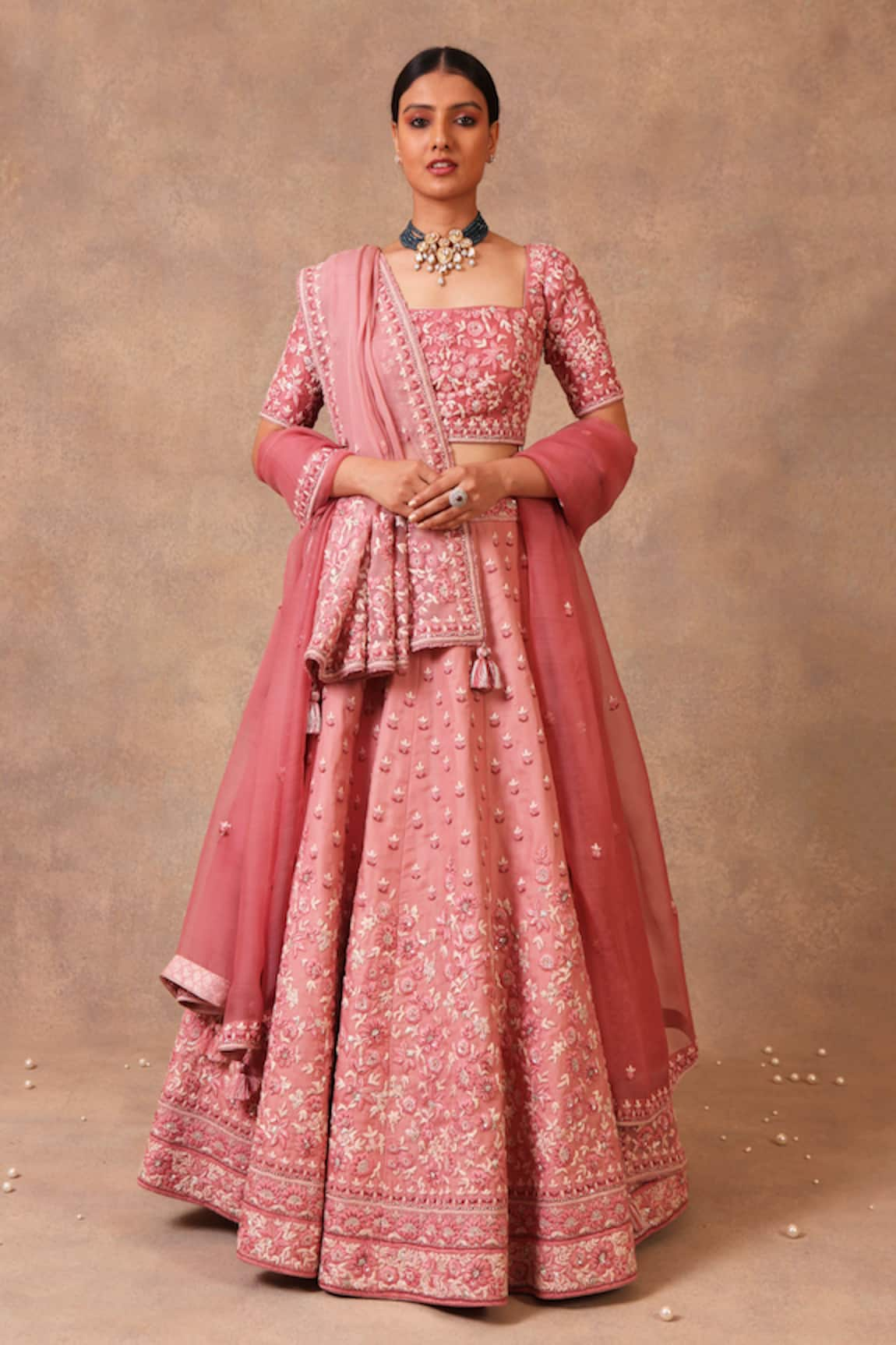 Trisvaraa Silk Organza Bridal Lehenga Set