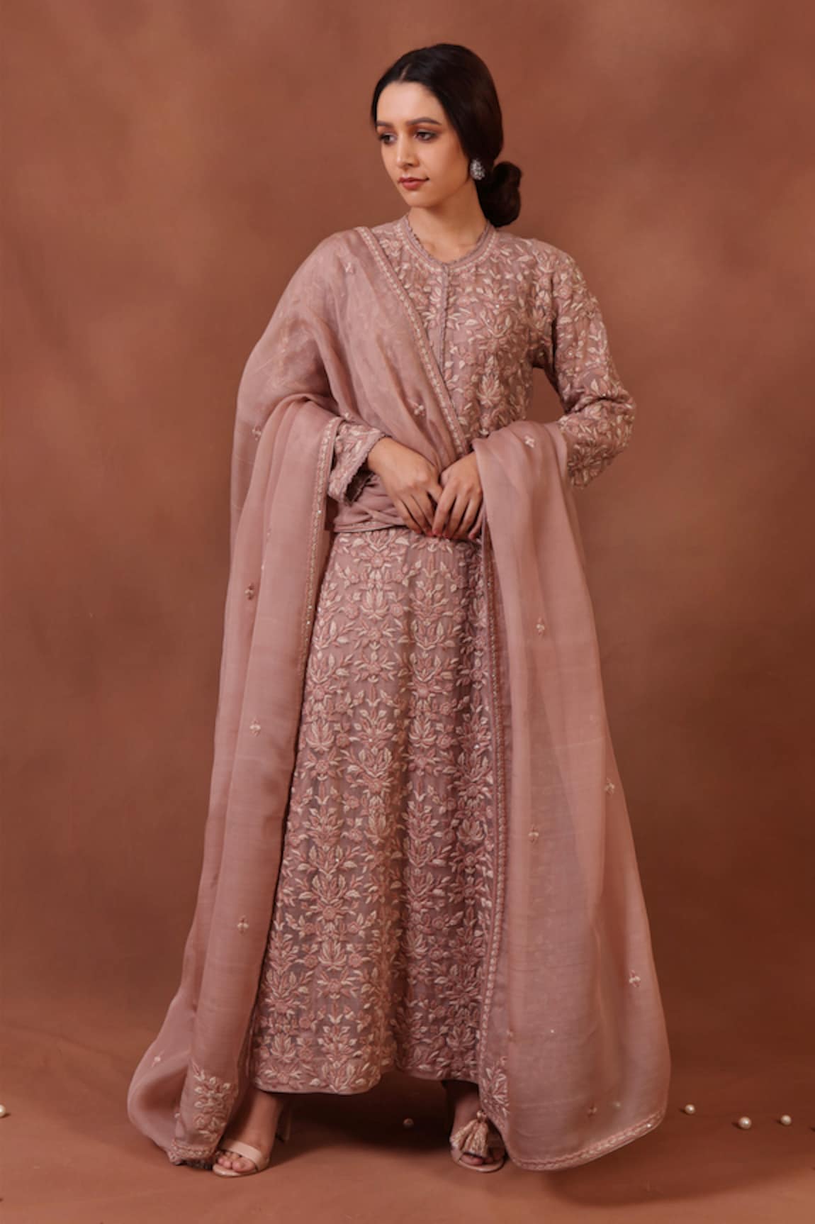 Trisvaraa Handwoven Katan Silk Kurta Set