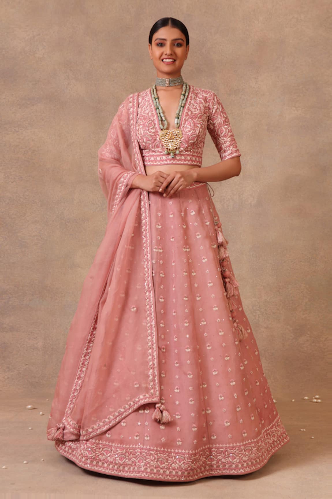 Trisvaraa Silk Organza Bridal Lehenga Set