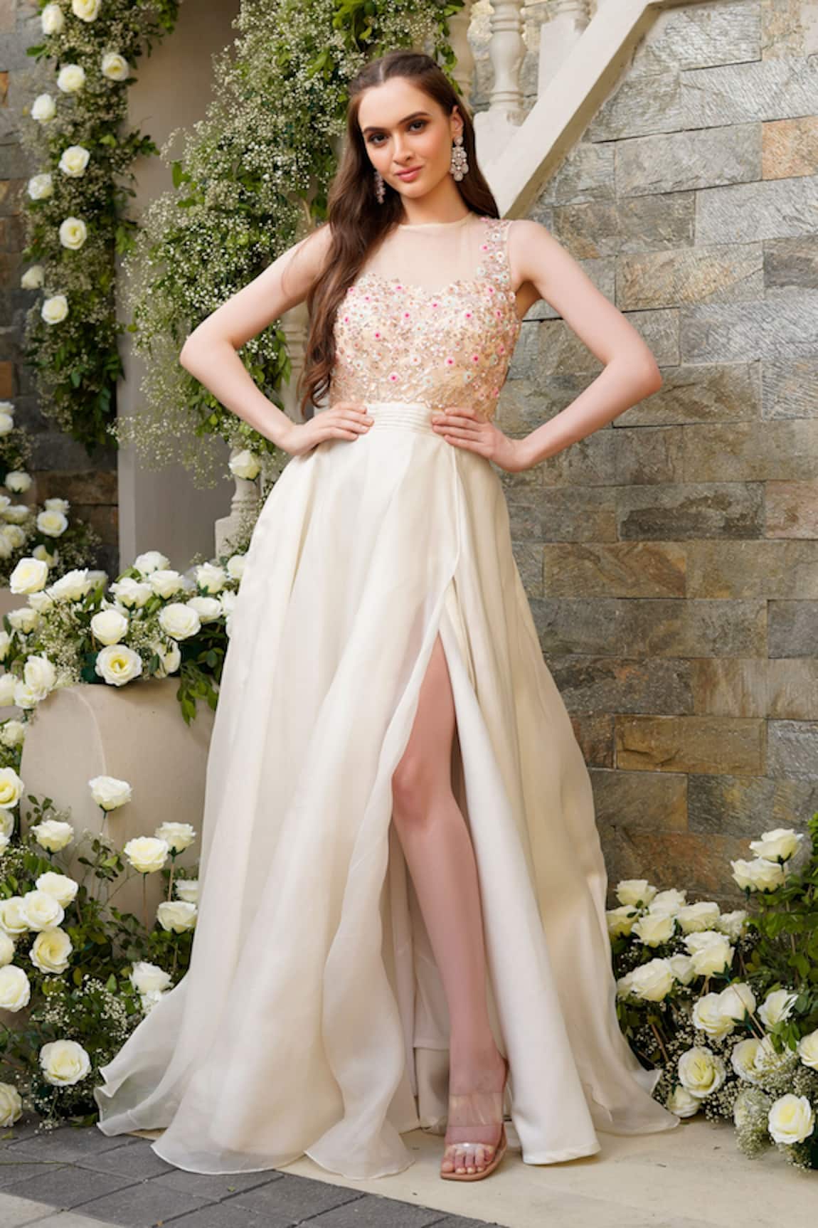 Tamaraa By Tahani Duchess Satin Gown 