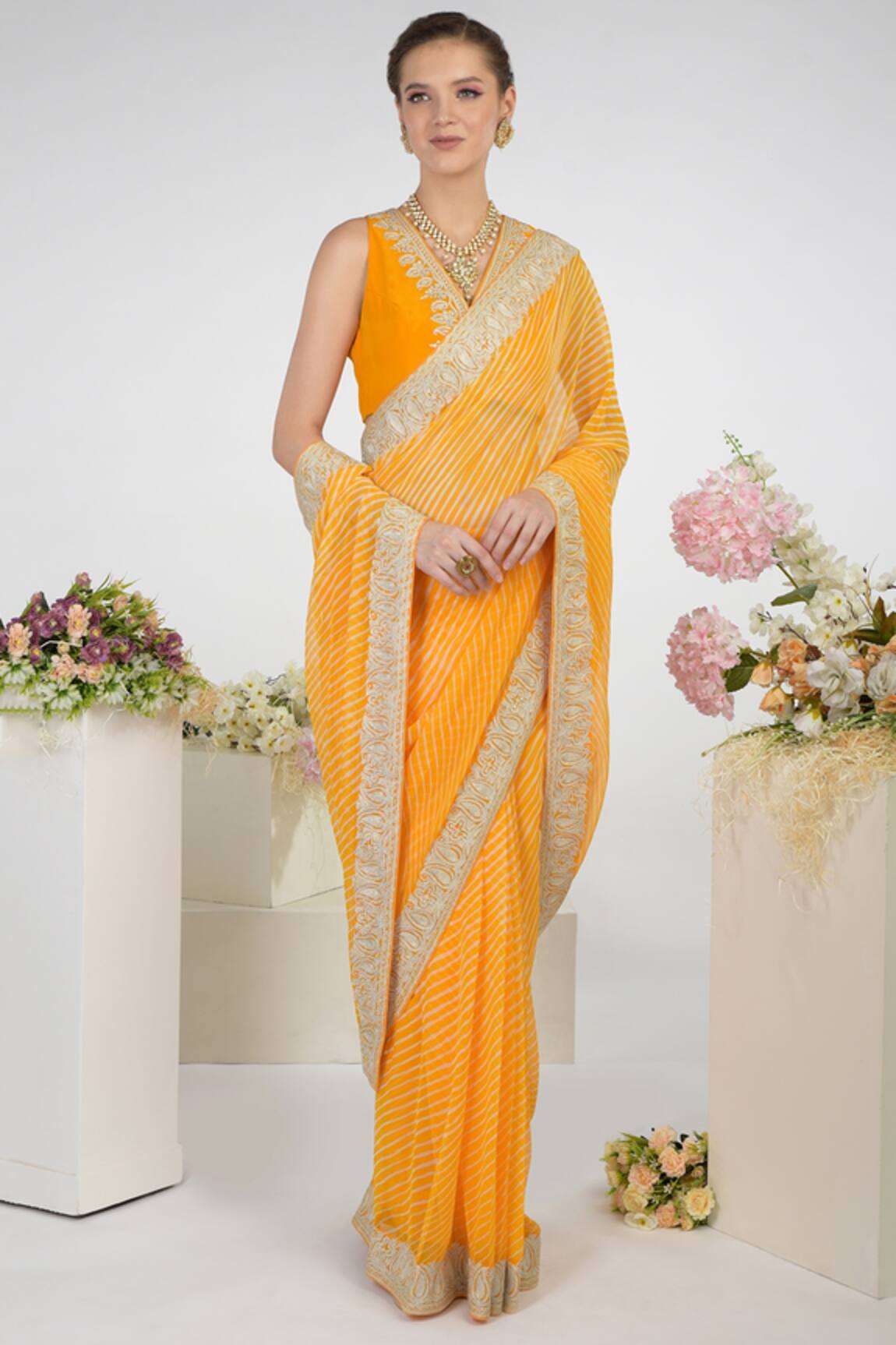 Talking Threads Leheriya Saree