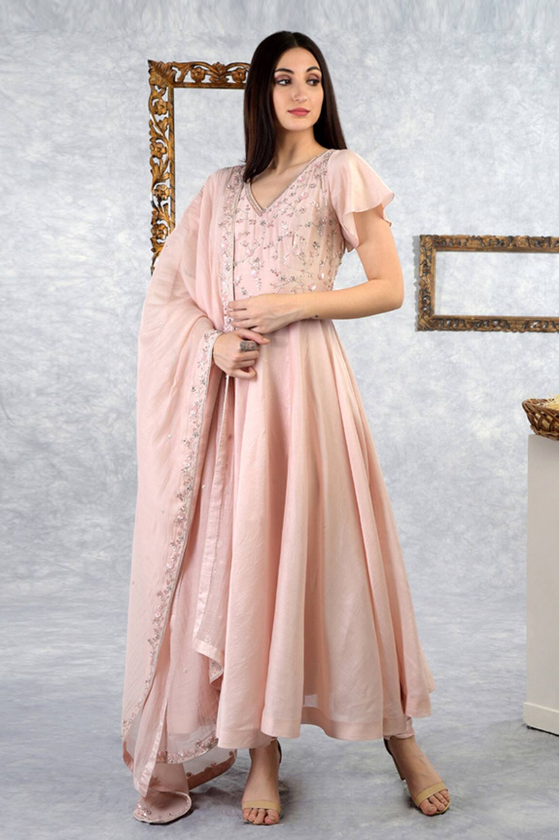 Talking Threads Chanderi Silk Anarkali Set