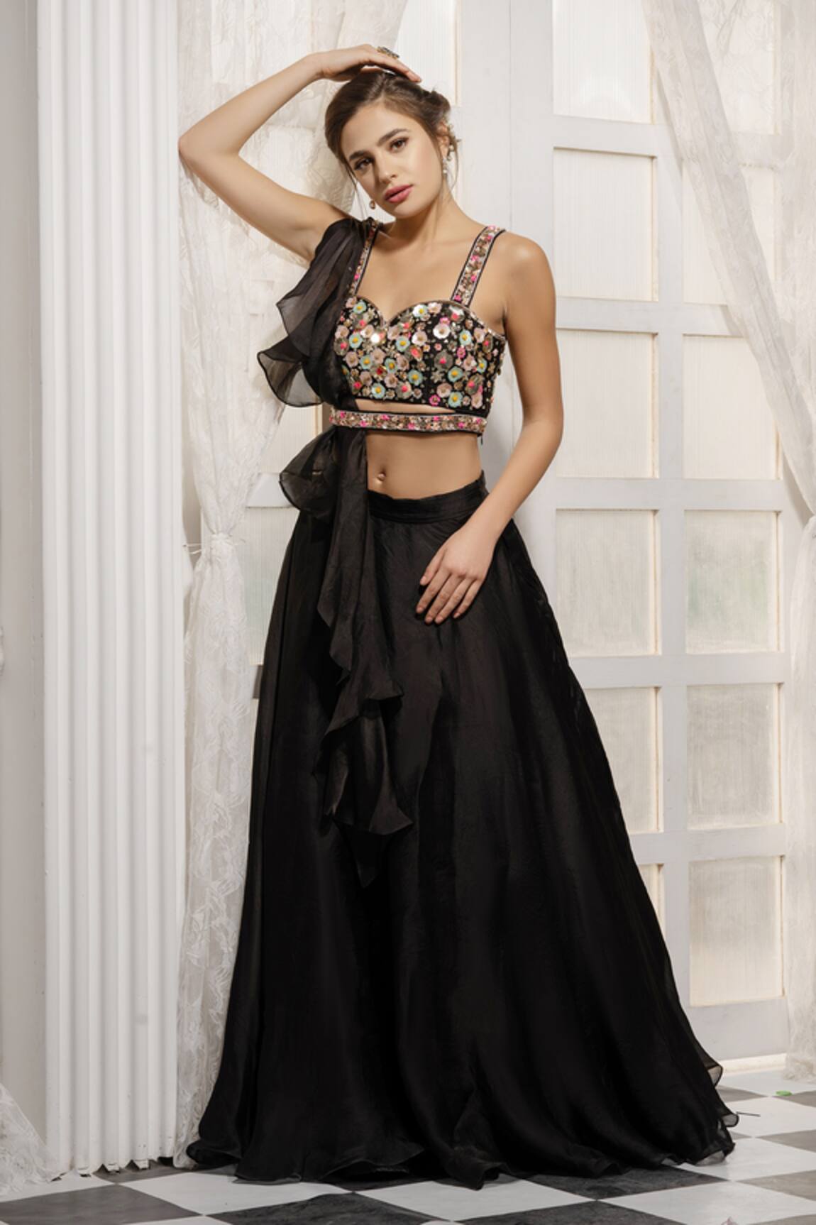 Tamaraa By Tahani Organza Lehenga Set 