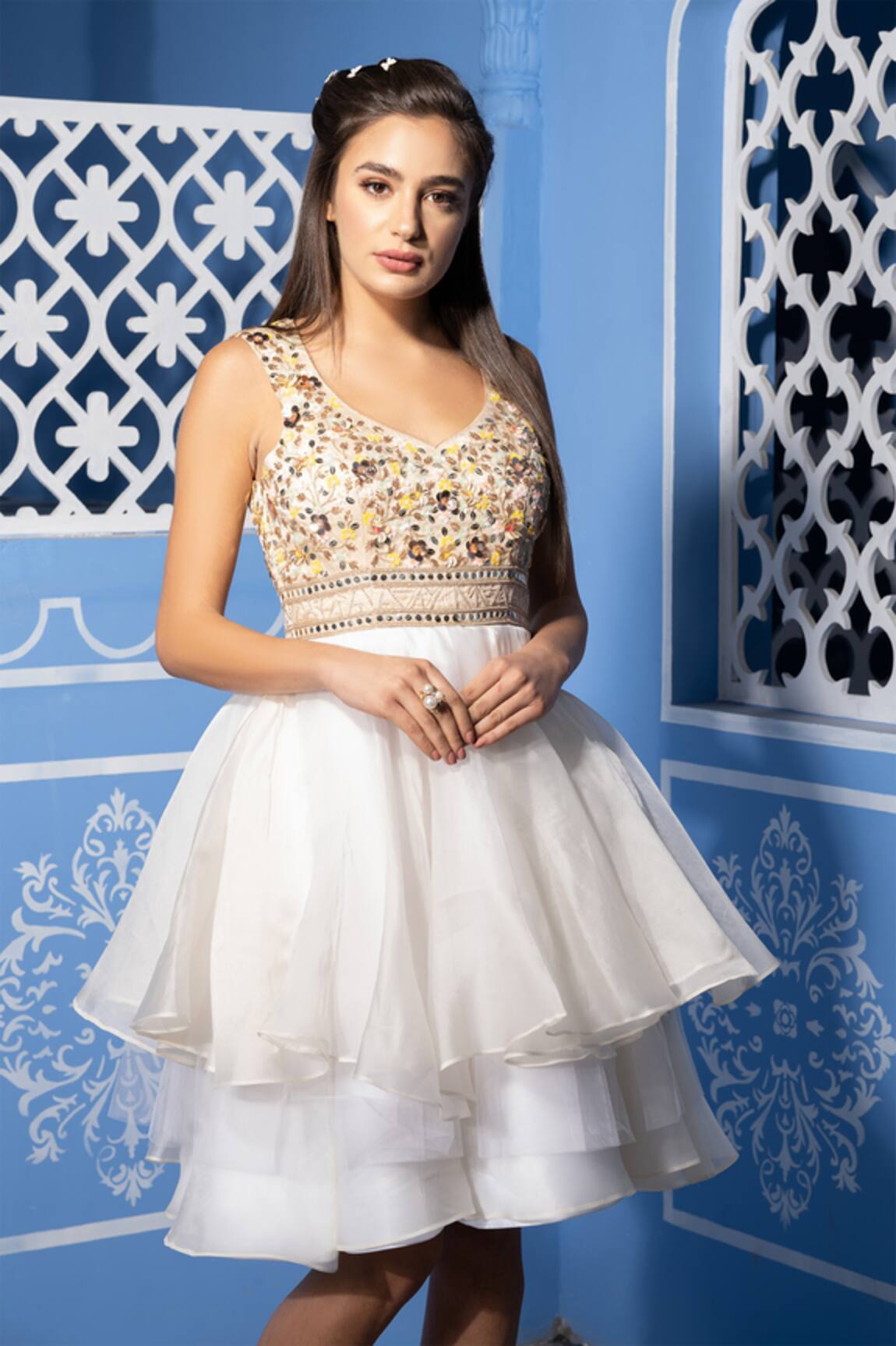 Tamaraa By Tahani Embroidered Dress 